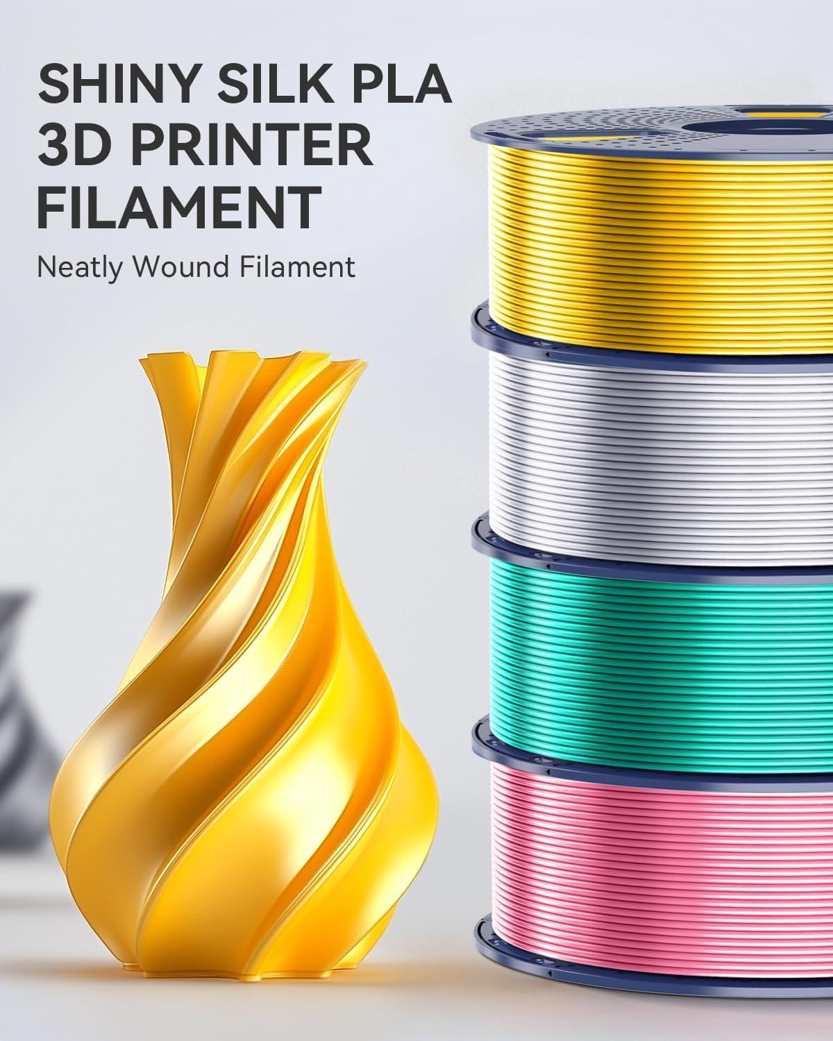 imageSUNLU 3D Printer Filament Bundle PLA Silk Rainbow Filament Multicolor Fast Color Change Each 8 Meters Individually Vacuum Packed 250g Spool 8 Rolls 2kg Total 6 Silk RainbowLight GoldSilver1kg12 Light Goldsilverblackwhitegreyredbluegreenorangepinkpurplered Copper