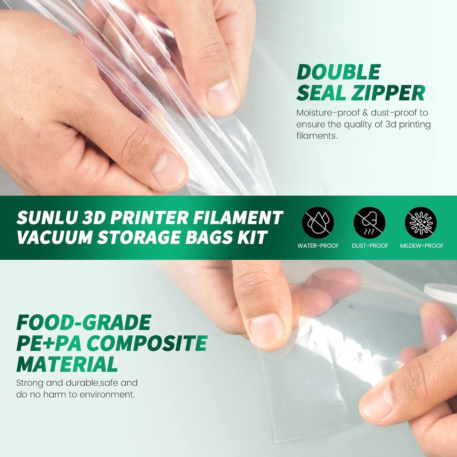 imageSUNLU 3D Printer Filament Vacuum Storage Kits8 PCS Filament Storage Bags for 3D Printer Filament Remove Moisture from Damp Filaments Spool Storage Sealing Bags Kits 32  34CM1259  1338inch