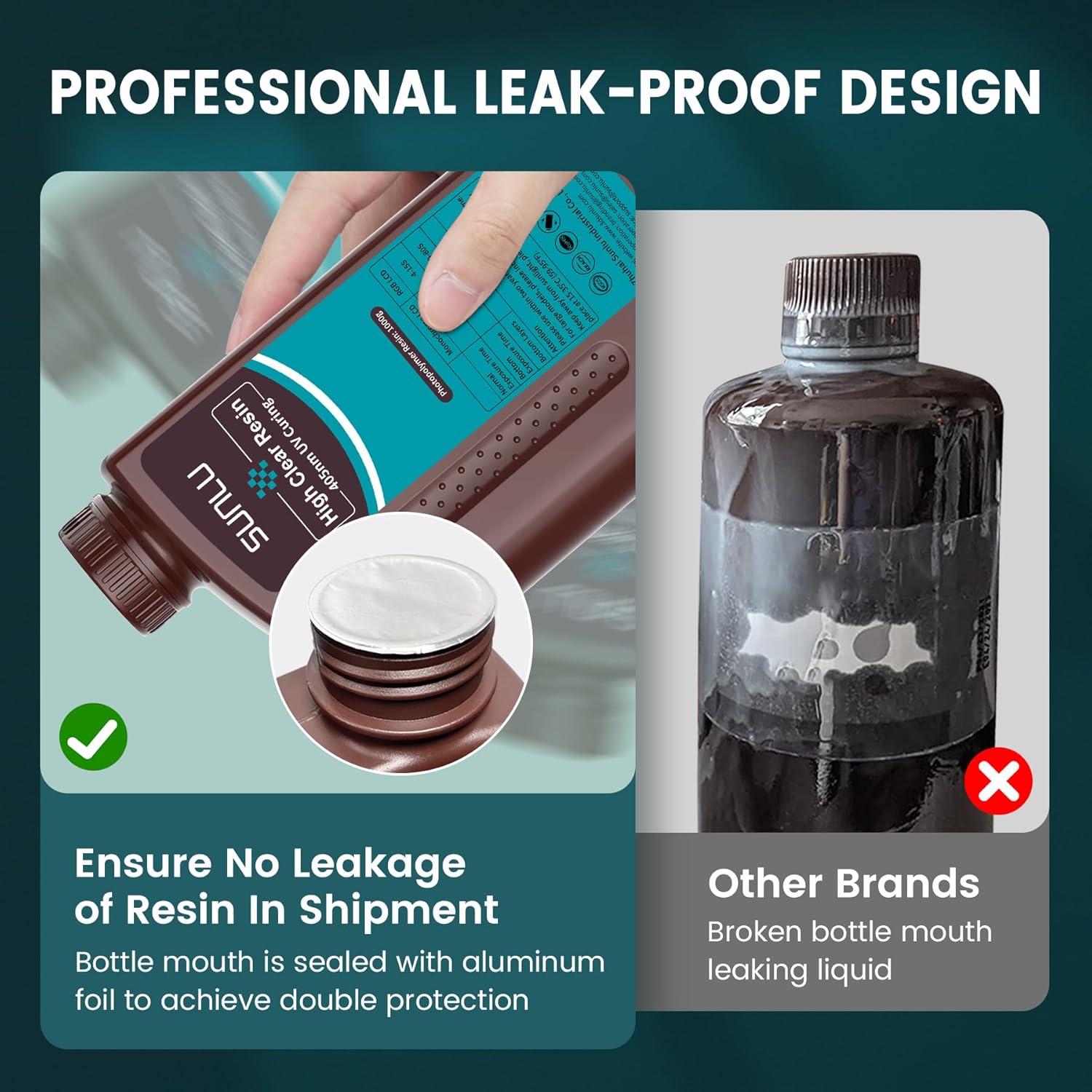 imageSUNLU 3D Printer Resin 1kg Fast Curing Standard 3D Resin for LCD DLP SLA Resin 3D Printers 395405nm UV Light Curing 3D Printing Liquid Photopolymer Resin Low Shrinkage High Precision 1000g GreyHigh Clear Resin 1kg Clear