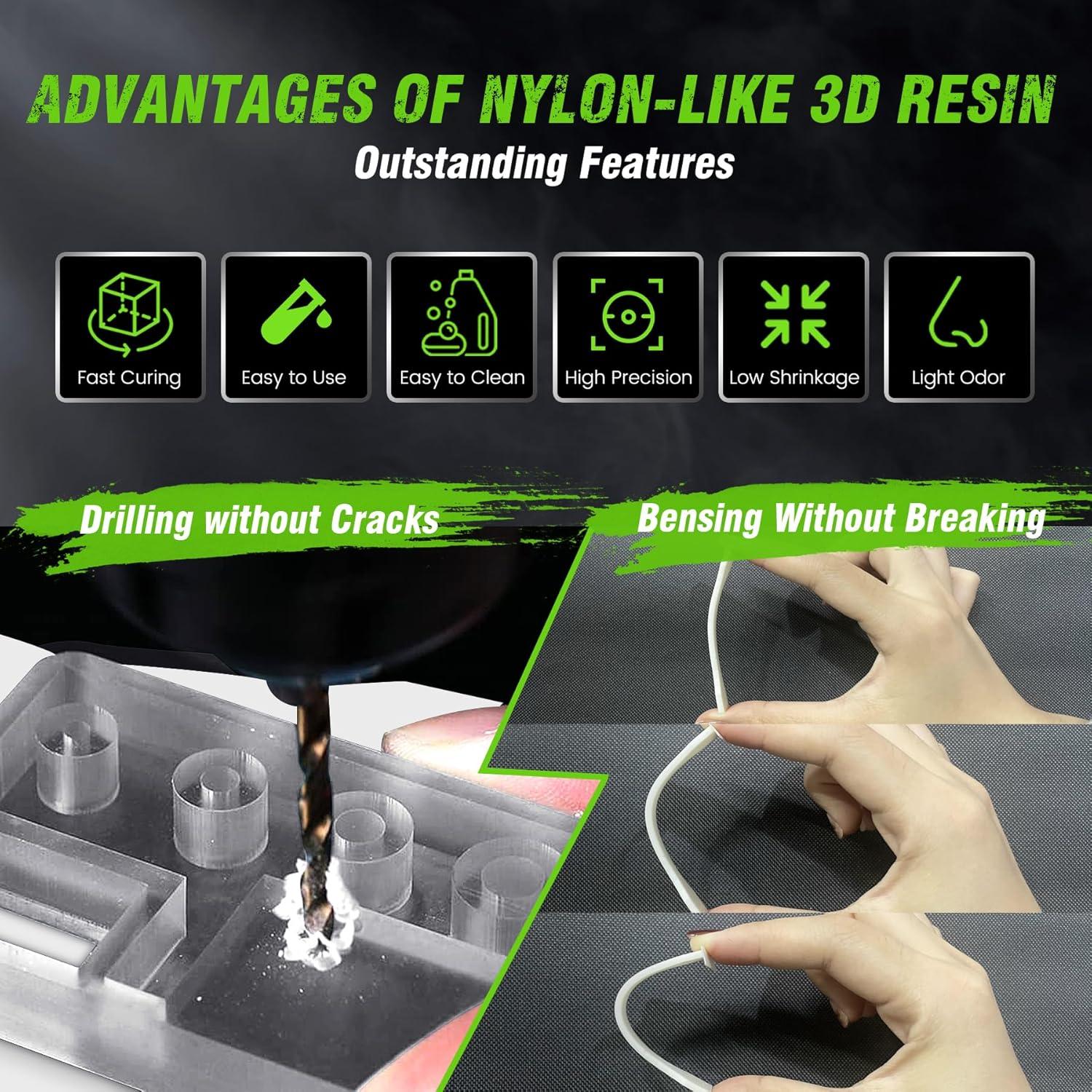 imageSUNLU 3D Printer Resin Strong Durable Nylon Like 3D Resin for LCD DLP SLA Resin 3D Printers 395405nm UV Light Curing 3D Printing Liquid Photopolymer Resin Good for Functional Parts 1000g Beige2000g Grey