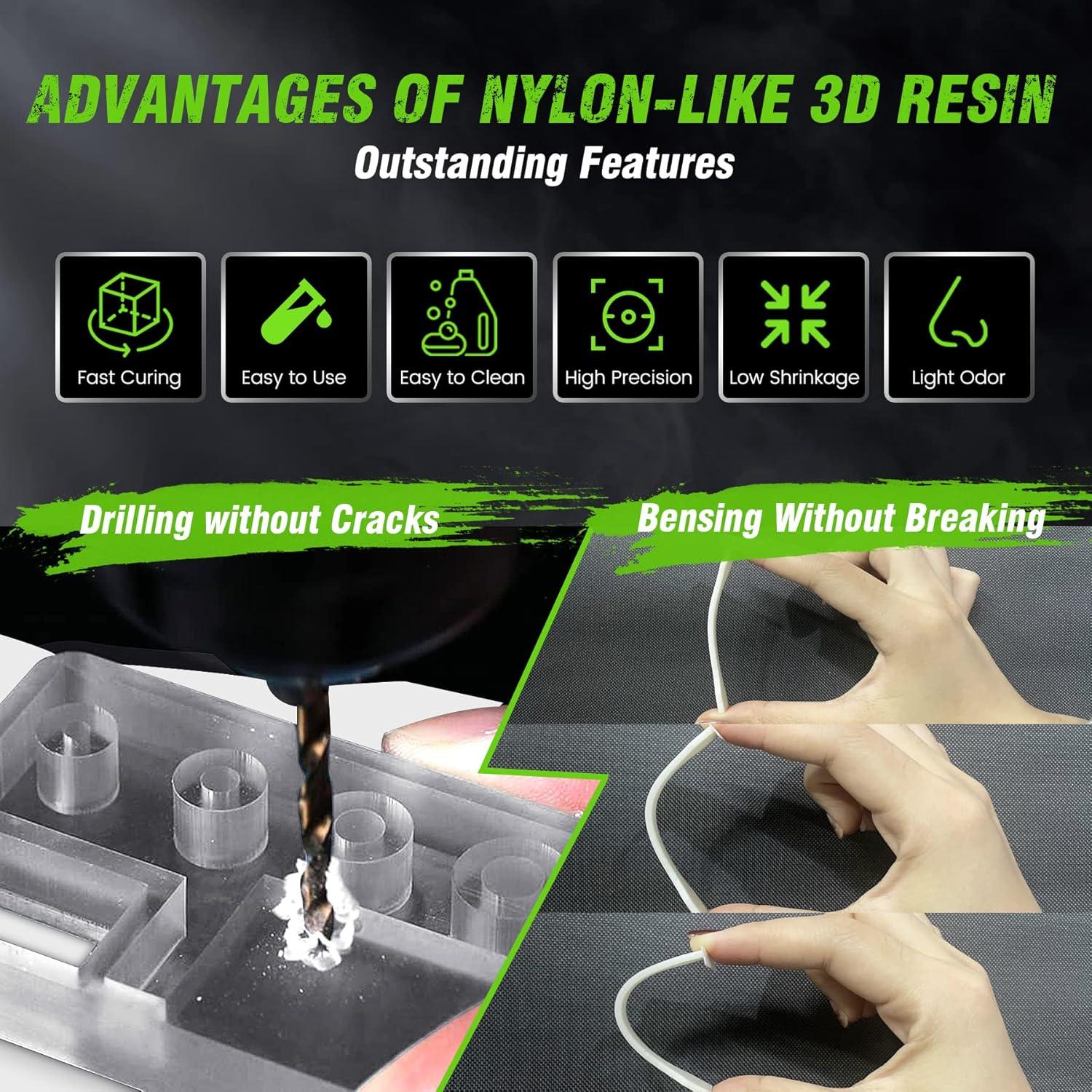 imageSUNLU 3D Printer Resin Strong Durable Nylon Like 3D Resin for LCD DLP SLA Resin 3D Printers 395405nm UV Light Curing 3D Printing Liquid Photopolymer Resin Good for Functional Parts 1000g Beige1kg White