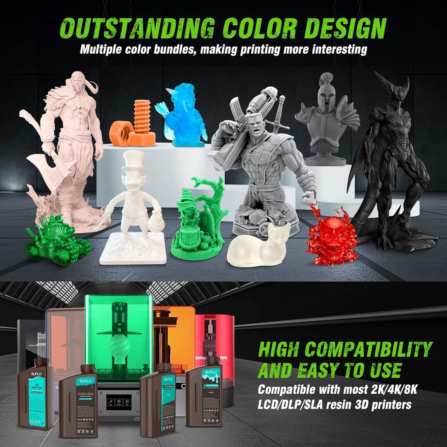 imageSUNLU 3D Printer Resin Strong Durable Nylon Like 3D Resin for LCD DLP SLA Resin 3D Printers 395405nm UV Light Curing 3D Printing Liquid Photopolymer Resin Good for Functional Parts 1000g Beige1kg White