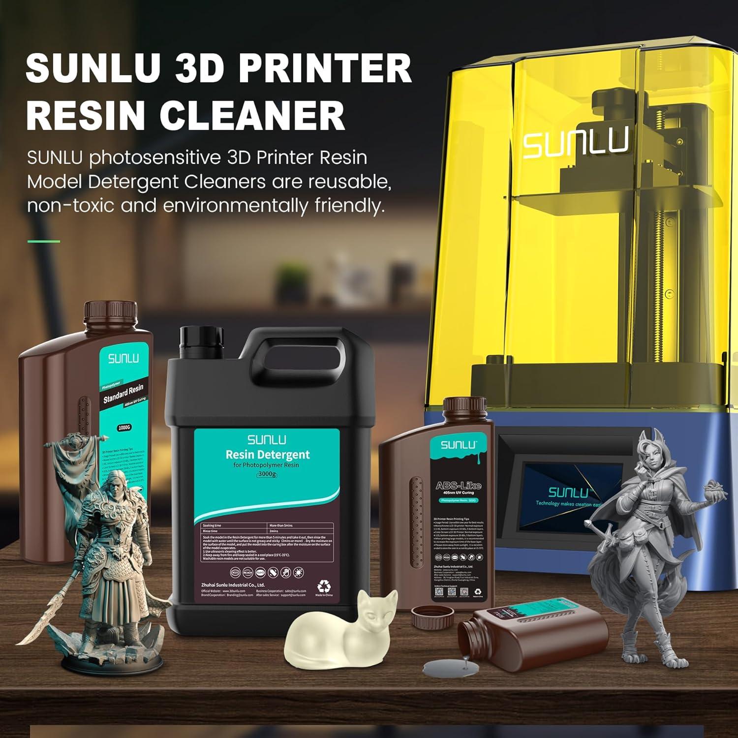 imageSUNLU 3D Resin Cleaner3D Printer Resin Detergent HandWashable Cleaner for 3D Printed Resin NonToxic Reusable Resin Cleaner Compatible with 3D Printing Resins UV Resin Epoxy Resin 3KG Pack