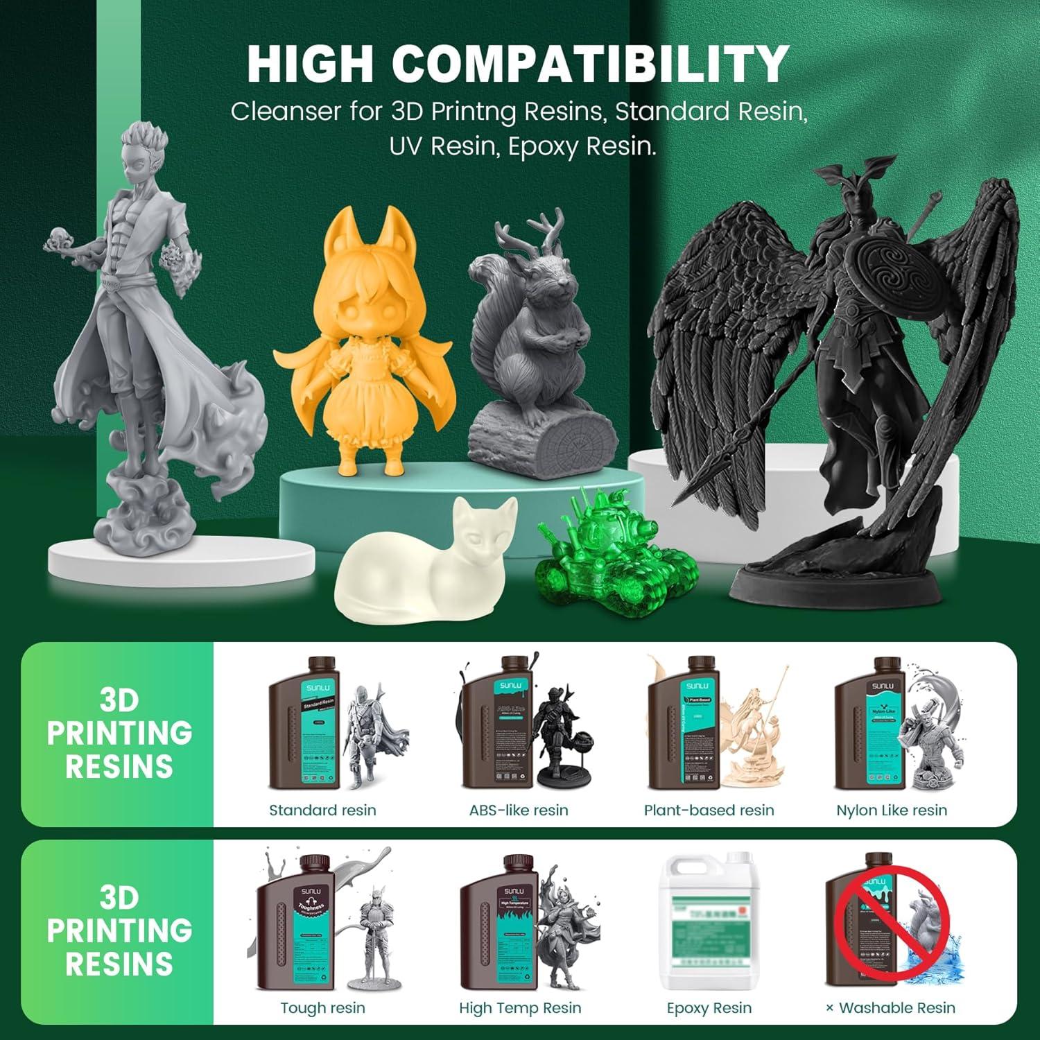 imageSUNLU 3D Resin Cleaner3D Printer Resin Detergent HandWashable Cleaner for 3D Printed Resin NonToxic Reusable Resin Cleaner Compatible with 3D Printing Resins UV Resin Epoxy Resin 3KG Pack