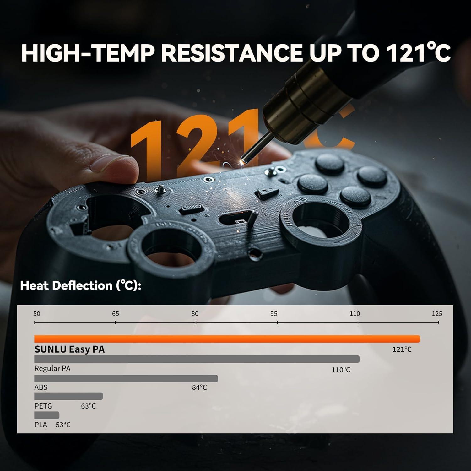 imageSUNLU 500G PA12CF 3D Filament 175mm Carbon Fiber Nylon Filament Excellent Wear ampamp Oil Resistance HeatResistant Spool Engineering Filament Dimensional Accuracy 002mm 05KG Spool Black1kg Easy Nylon Natural Whtie