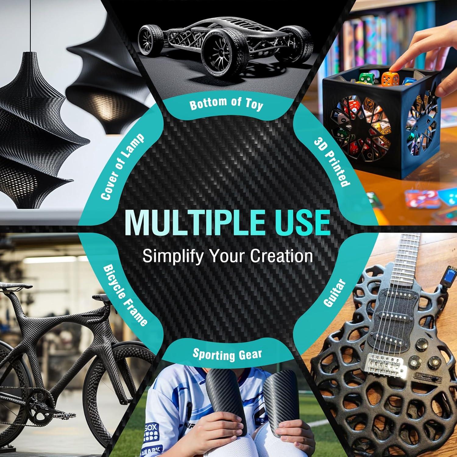 imageSUNLU 500G PA12CF 3D Filament 175mm Carbon Fiber Nylon Filament Excellent Wear ampamp Oil Resistance HeatResistant Spool Engineering Filament Dimensional Accuracy 002mm 05KG Spool Black1000g Pa6cf Black