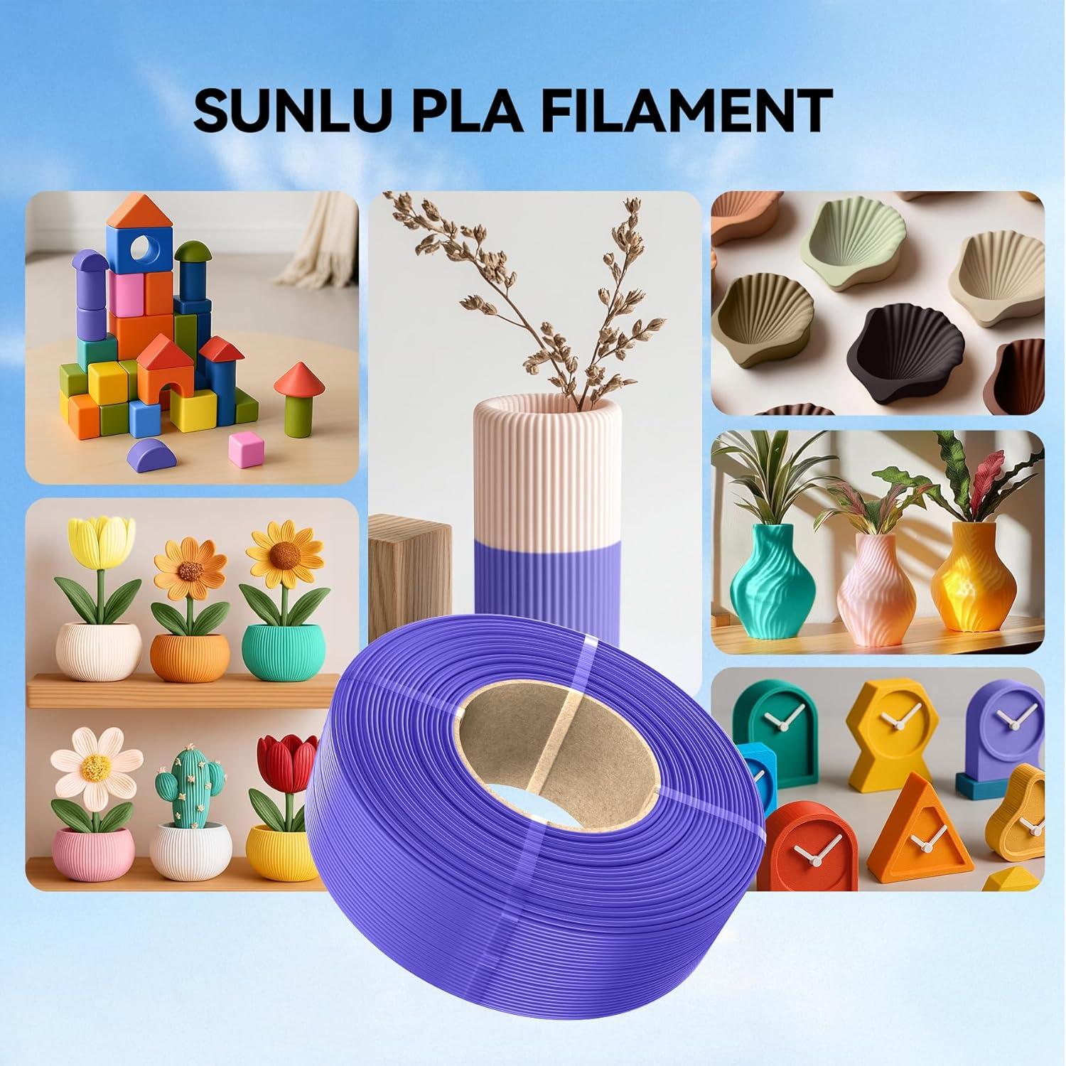 imageSUNLU 500g PLA Refill Filament 175mm Refill PLA 3D Printer Filament Suitable for Bambu Lab Filament and SUNLU Reusable spools Dimensional Accuracy  002 mm 05kg per Spool 4 Pcs 4 WhiteCmykwhitemagentayellowcyan