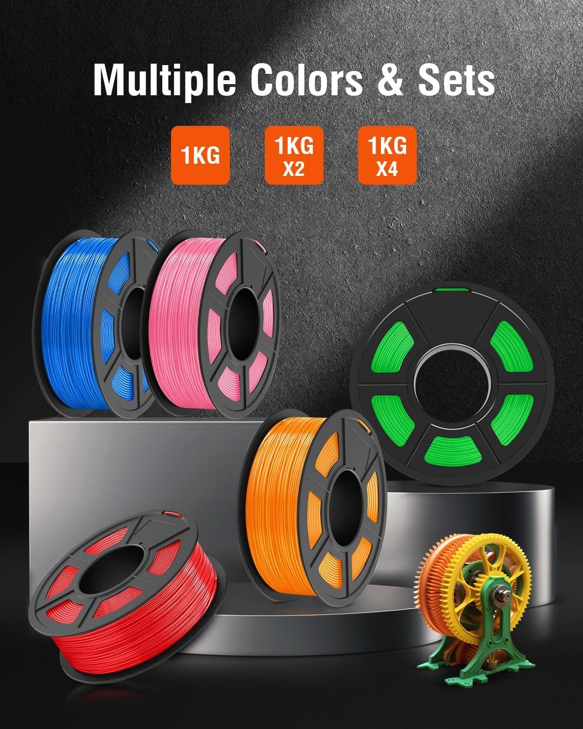 imageSUNLU ABS Filament 175mm 3D Printer Filament Highly Resistant Durable Heat Resistance Excellent Toughness Compatible with 99 FDM 3D Printers 1kg Spool 22lbs Black2000g Abs Blackblack