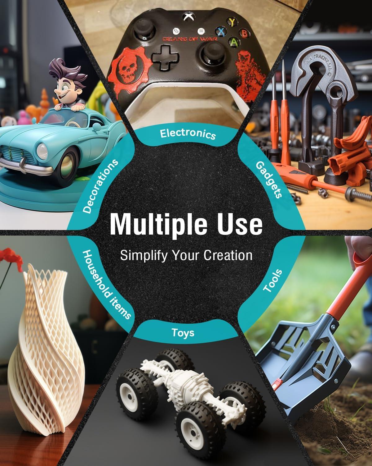 imageSUNLU ABS Filament 175mm 3D Printer Filament Highly Resistant Durable Heat Resistance Excellent Toughness Compatible with 99 FDM 3D Printers 1kg Spool 22lbs Black2000gabs Blackgrey