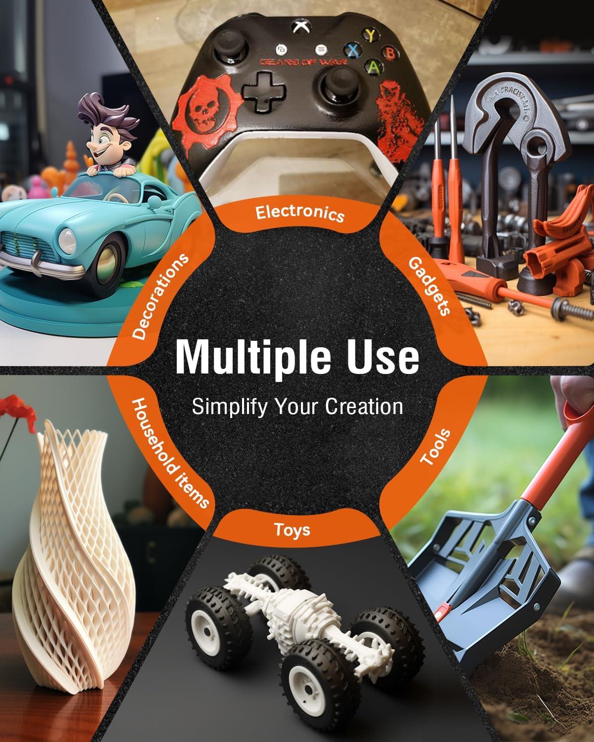 imageSUNLU ABS Filament 175mm 3D Printer Filament Highly Resistant Durable Heat Resistance Excellent Toughness Compatible with 99 FDM 3D Printers 1kg Spool 22lbs BlackAbs 025kg8 Blackwhitegreyblueyelllowgreenredorange