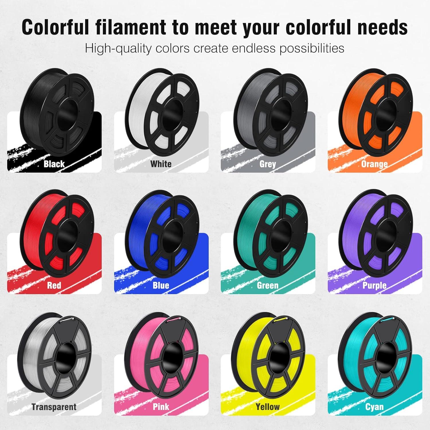 imageSUNLU ASA Filament 175mm UVRainHeat Resistant Tough 3D Printer Filament Great for Printing Outdoor Functional Mechanical Parts 1kg Spool 22lbs Black1000g Asa Black
