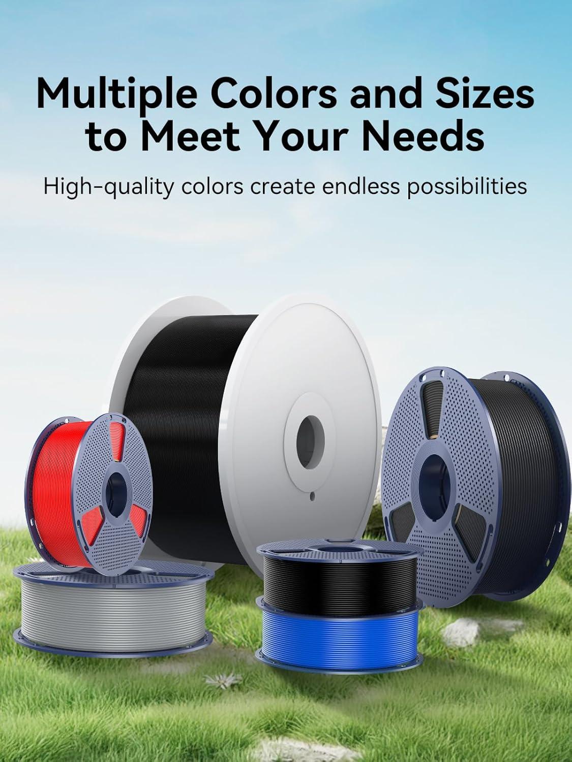 imageSUNLU ASA Filament 175mm UVRainHeat Resistant Tough 3D Printer Filament Great for Printing Outdoor Functional Mechanical Parts 1kg Spool 22lbs BlackBundle 4000g Asa Blackblackblackblack