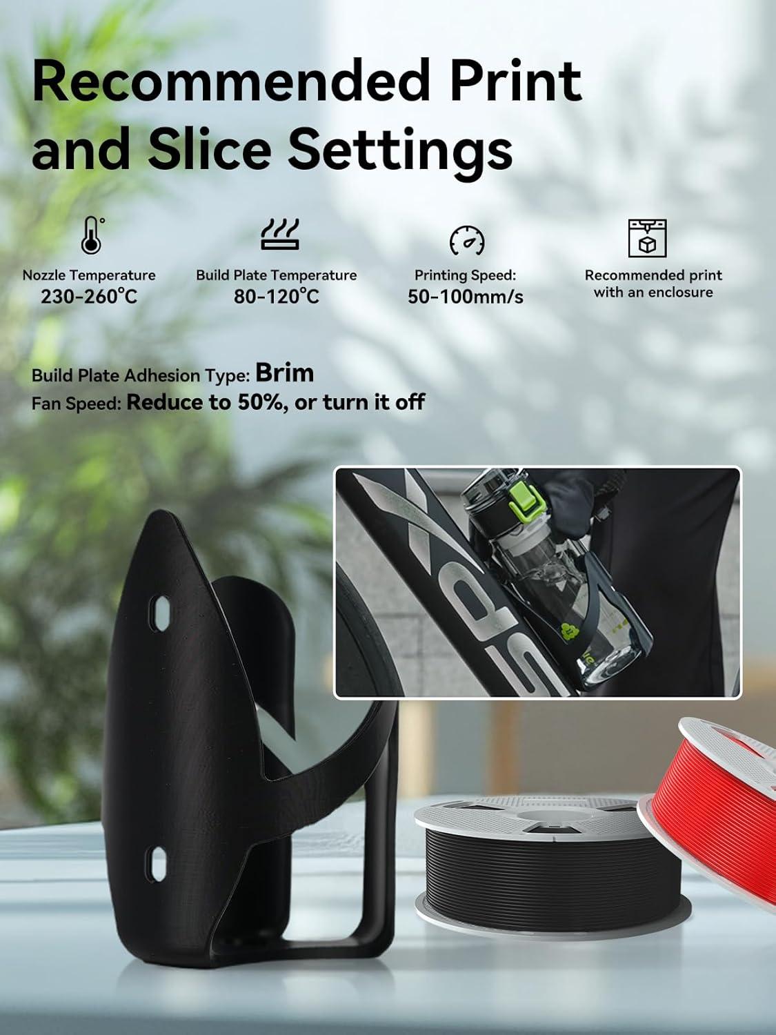 imageSUNLU ASA Filament 175mm UVRainHeat Resistant Tough 3D Printer Filament Great for Printing Outdoor Functional Mechanical Parts 1kg Spool 22lbs BlackLarge Spool27kg Asa White