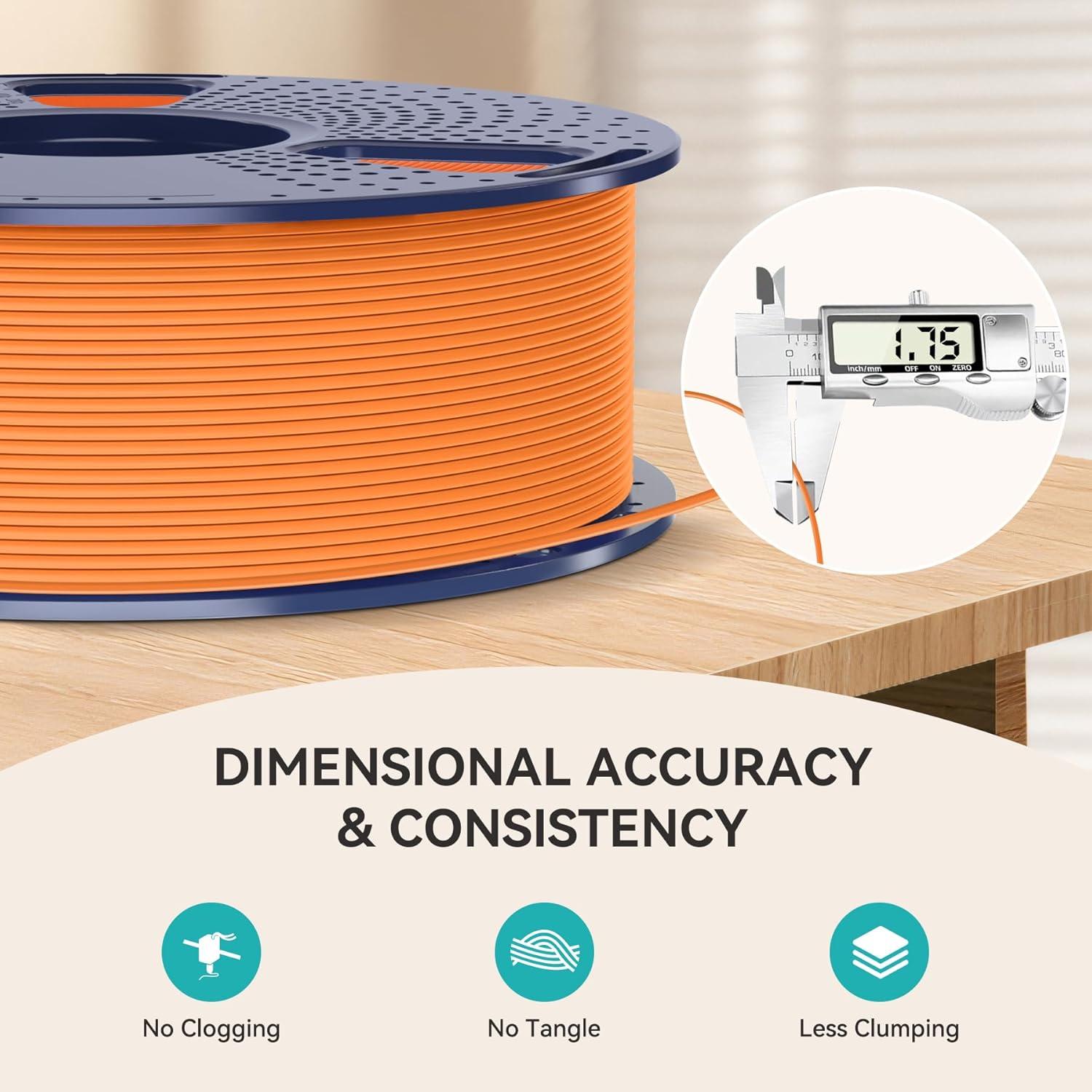 imageSUNLU Dual Color Matte PLA Filament 175mm Matte 3D Printer PLA Filament PLA Filament 1kg Spool 22lbs Dimensional Accuracy  002mm Orange Red1000gpla Pink