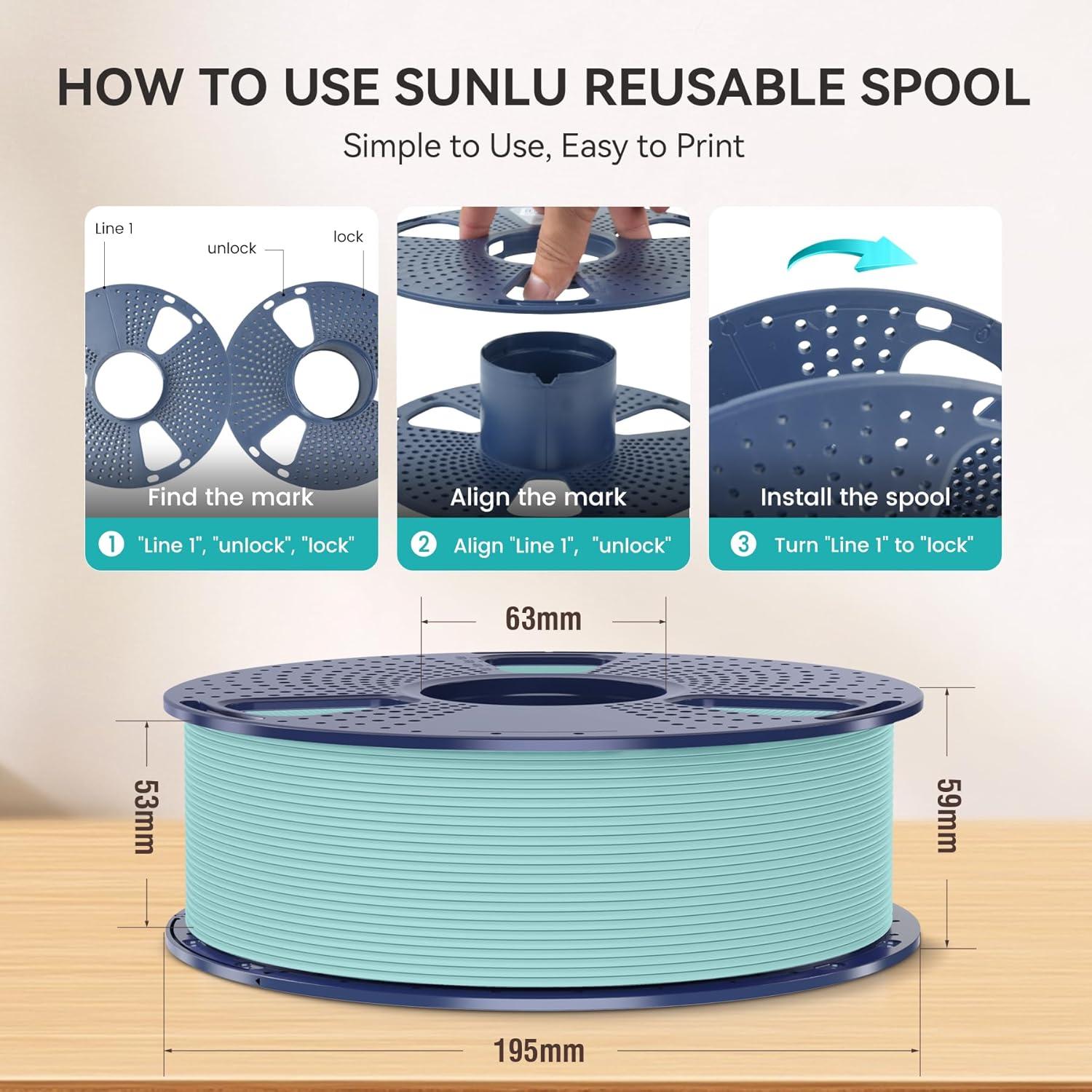 imageSUNLU Dual Color Matte PLA Filament 175mm Matte 3D Printer PLA Filament PLA Filament 1kg Spool 22lbs Dimensional Accuracy  002mm Orange Red1kg Pla Green