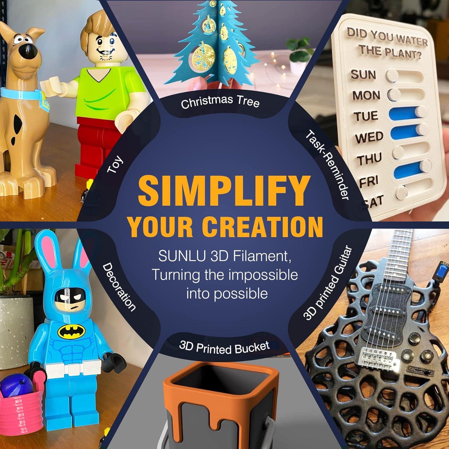 imageSUNLU Dual Color Matte PLA Filament 175mm Matte 3D Printer PLA Filament PLA Filament 1kg Spool 22lbs Dimensional Accuracy  002mm Orange Red4kg Pla Blackolive Greengreylight Yellow