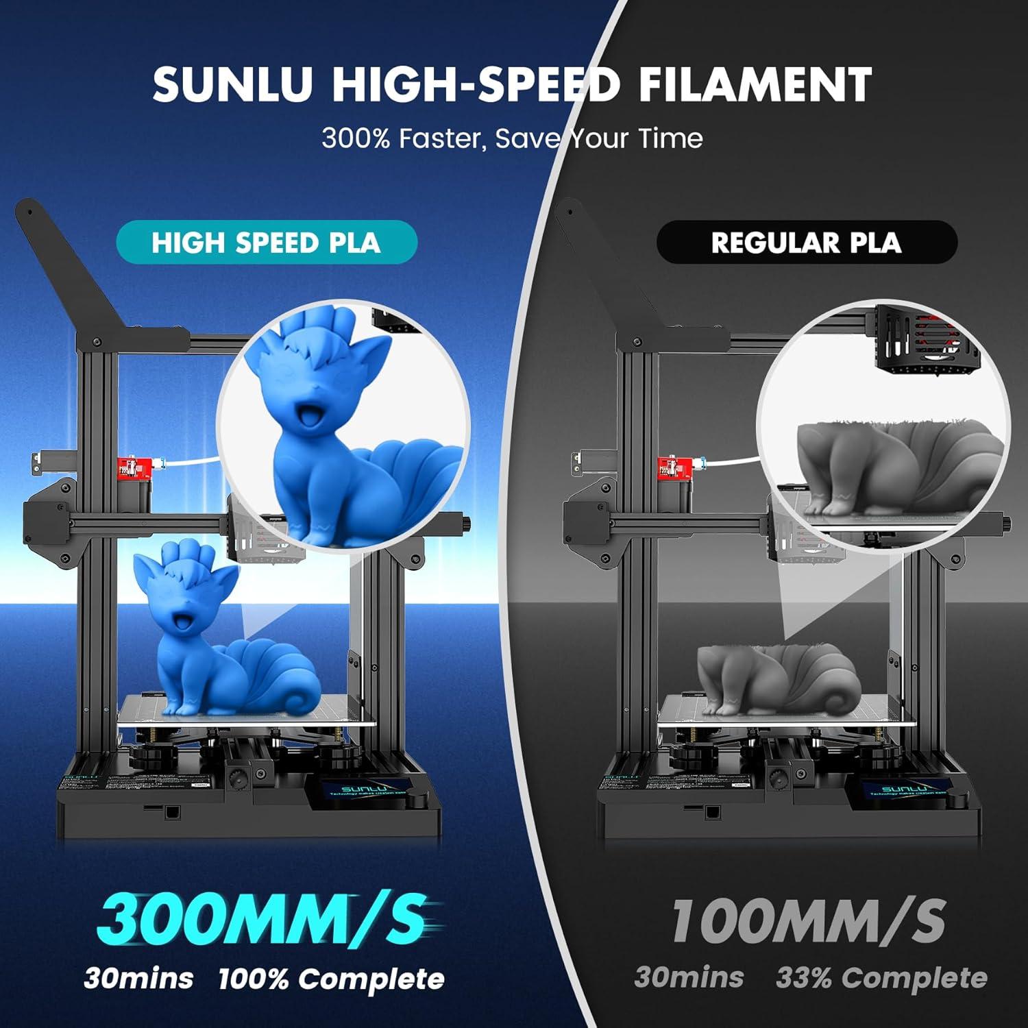 imageSUNLU High Speed 175mm PLA Filament 1KG Red 30600mms Print Range 1KG1000g Black