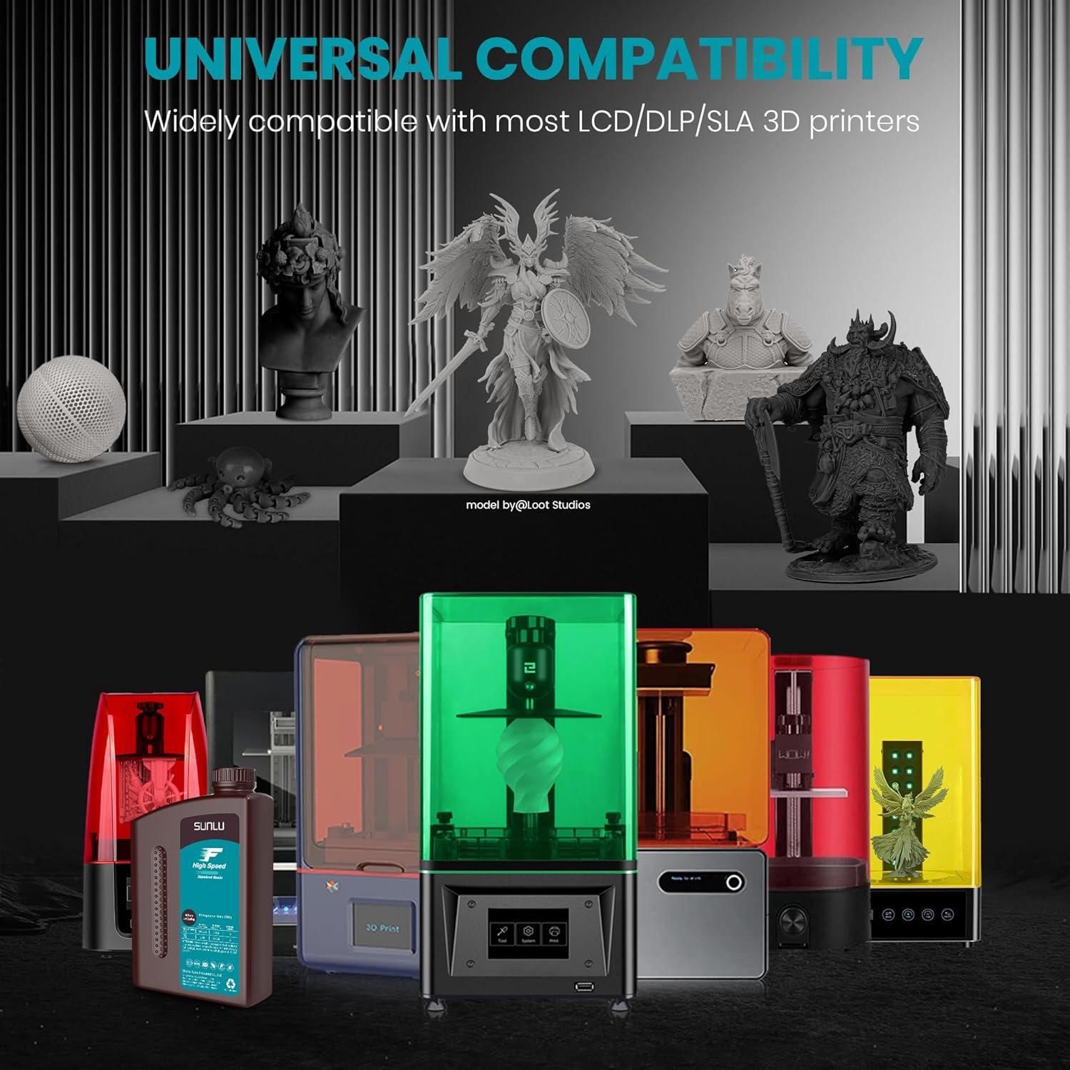 imageSUNLU High Speed 3D Printer Resin 2KG Fast Curing Standard 3D Resin for Fast Printing Fit for HighSpeed Printing LCDDLP 3D Printer Low Shrinkage and High Precision 2000G GreyHigh Speed Standard 2KG Grey