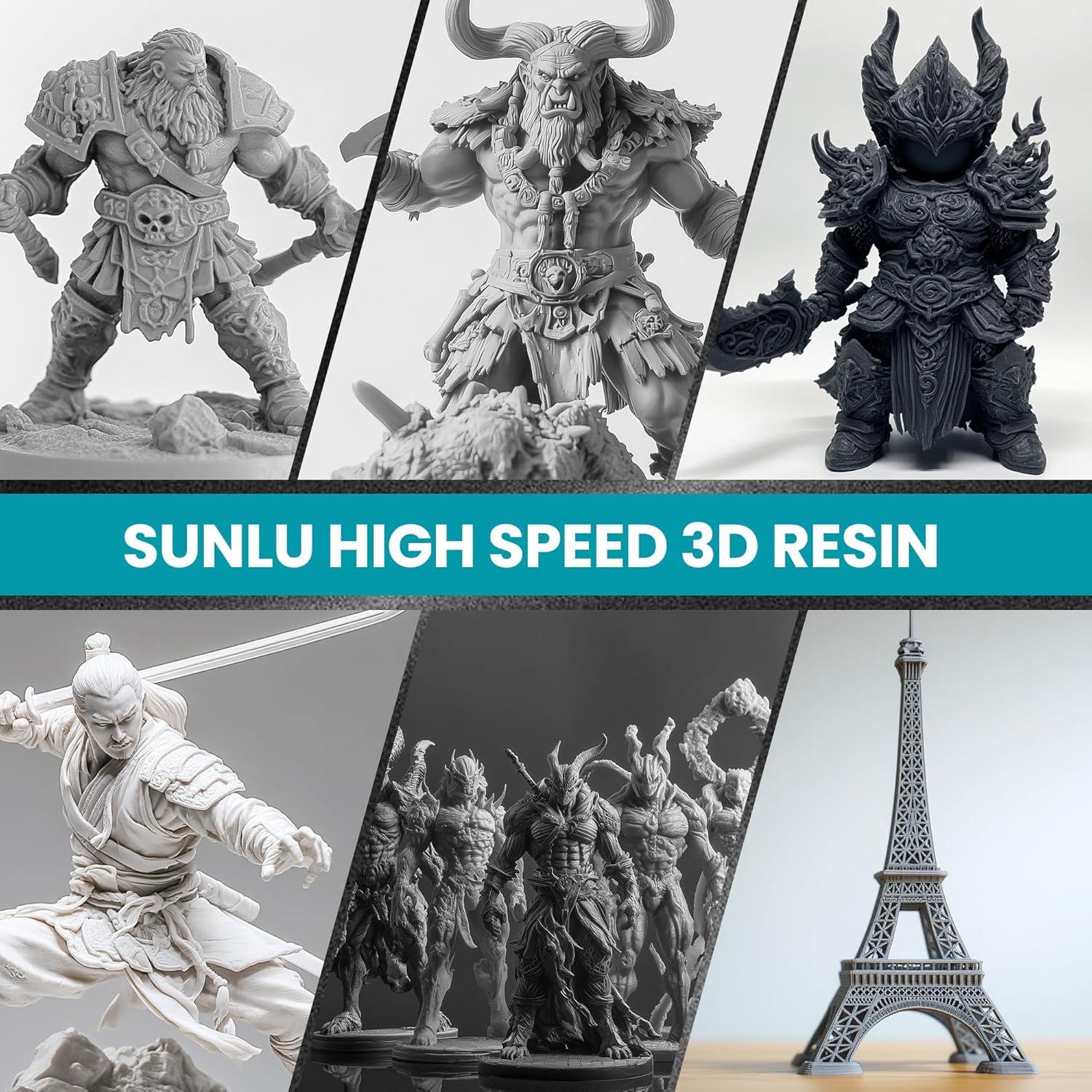 imageSUNLU High Speed 3D Printer Resin 2KG Fast Curing Standard 3D Resin for Fast Printing Fit for HighSpeed Printing LCDDLP 3D Printer Low Shrinkage and High Precision 2000G GreyHigh Speed Standard 2KG Grey