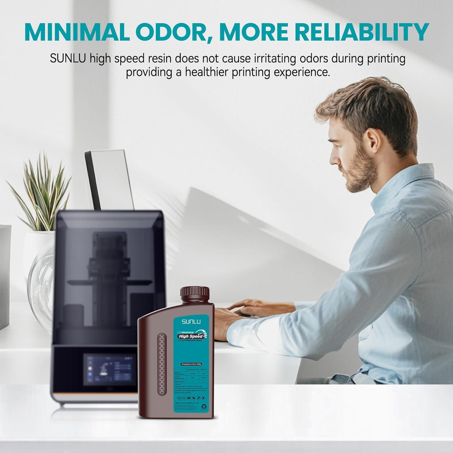 imageSUNLU High Speed 3D Printer Resin 2KG Fast Curing Standard 3D Resin for Fast Printing Fit for HighSpeed Printing LCDDLP 3D Printer Low Shrinkage and High Precision 2000G GreyHigh Speed Standard 2KG Grey