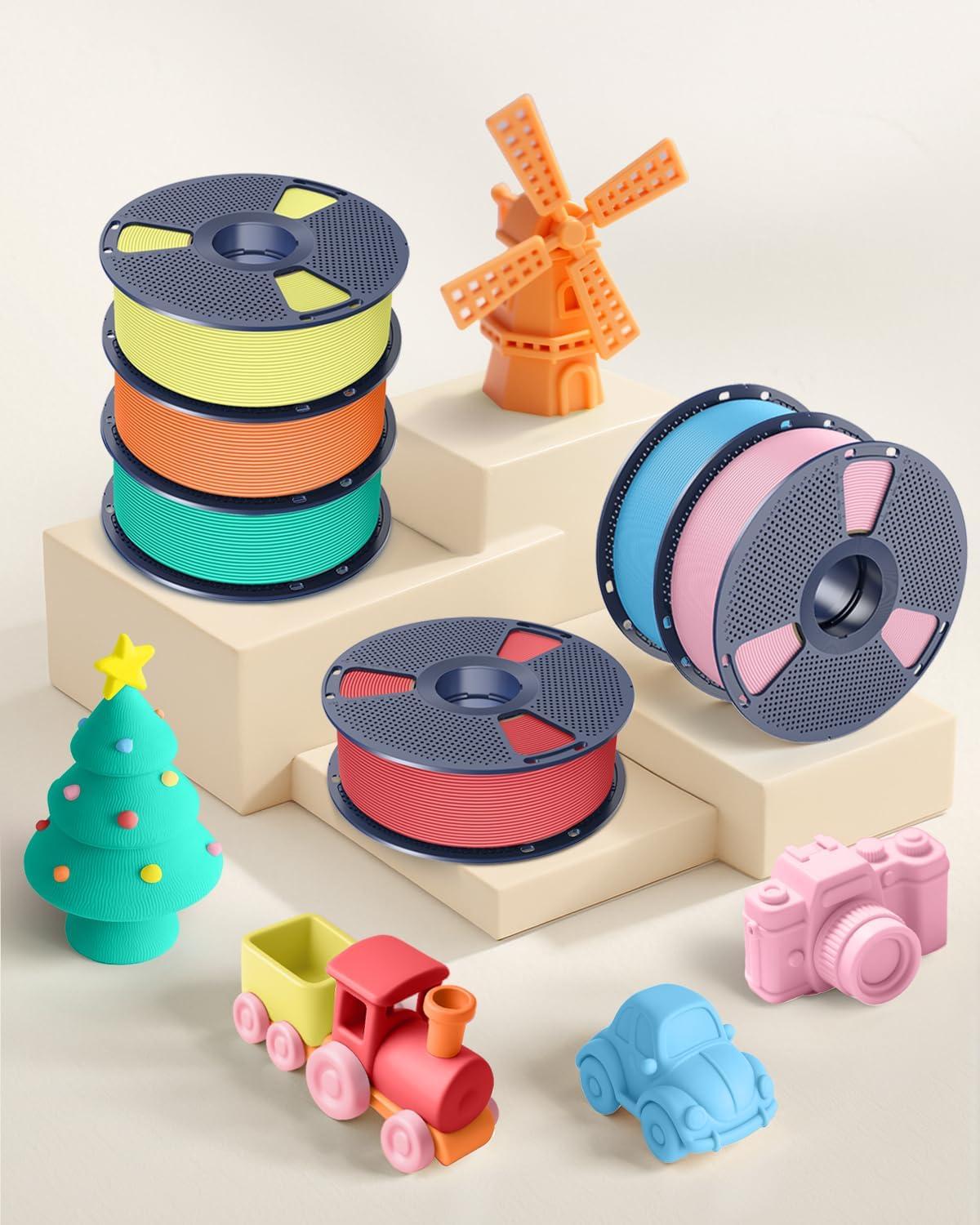 imageSUNLU High Speed Matte PLA Filament Up to 600mms Fast 3D Printer Filament Smooth Matte PLA Filament Fits Most FDM 3D Printers 1KG Reusable Spool Matte Sunny Orange1kg Matte Grey