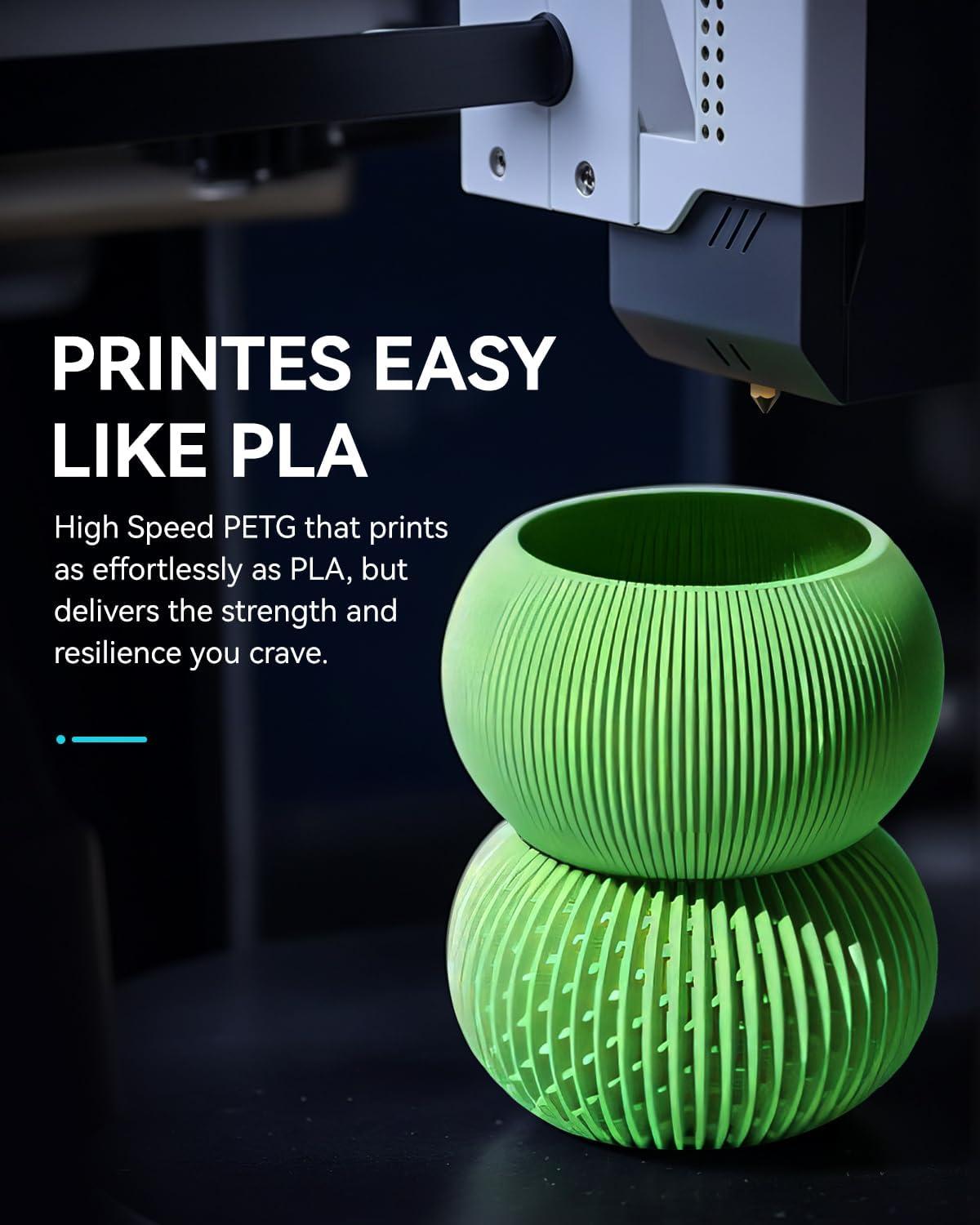 imageSUNLU High Speed PETG 3D Filament 175mm 30mms  600mms Print Range High Flow Speedy 3D Printer Filament Fit Most FDM Printers Dimensional Accuracy  002mm 1kg Spool Black4kg Blackwhitebluered