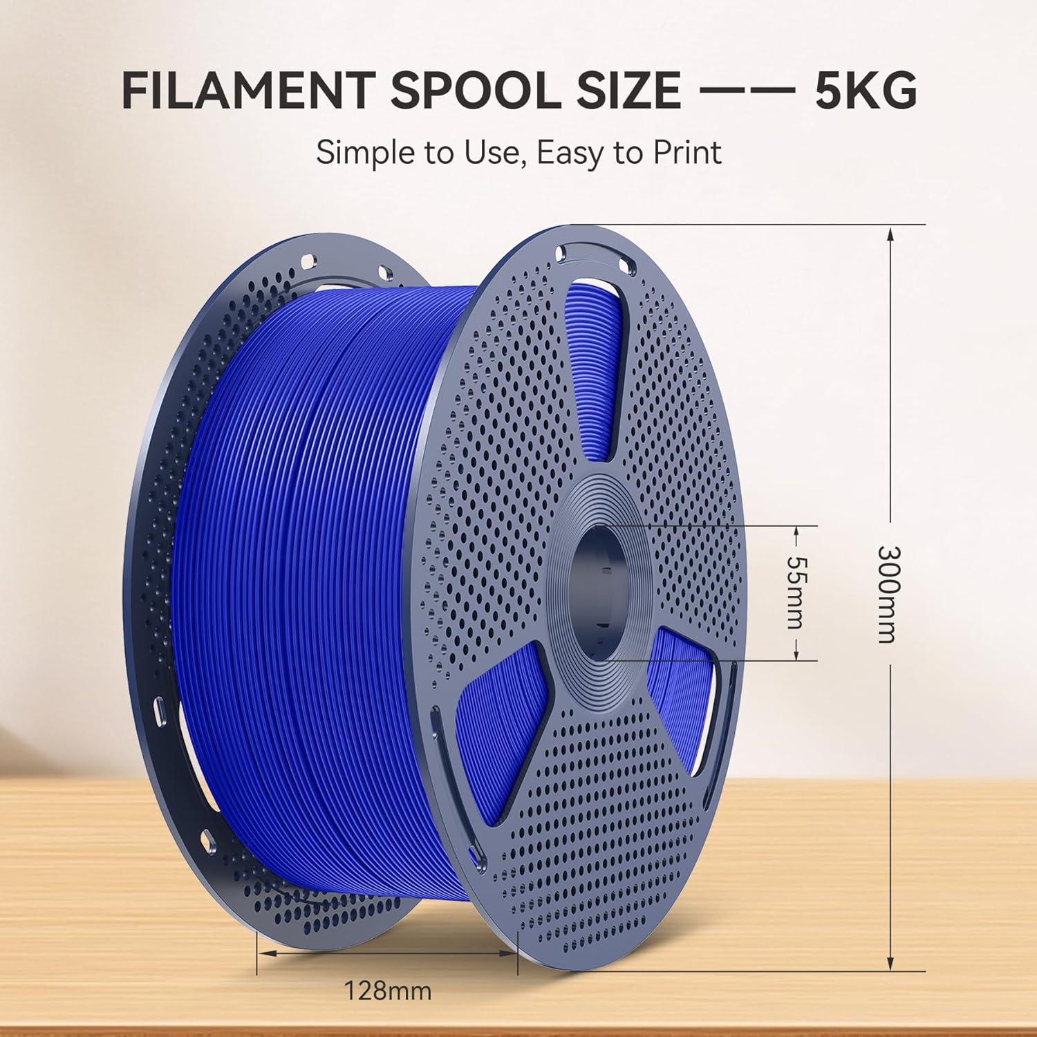 imageSUNLU High Speed PETG 3D Filament 175mm 30mms  600mms Print Range High Flow Speedy 3D Printer Filament Fit Most FDM Printers Dimensional Accuracy  002mm 1kg Spool Black5kg Black