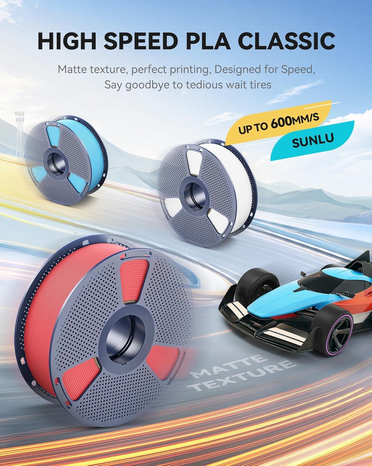 imageSUNLU High Speed PLA Classic 3D Filament 175mm600mms High Toughness PLA FilamentMatte Texture NoTanglingFit Most FDM Printers Dimensional Accuracy  002mm 1kg SpoolChocolate1kg Chocolate