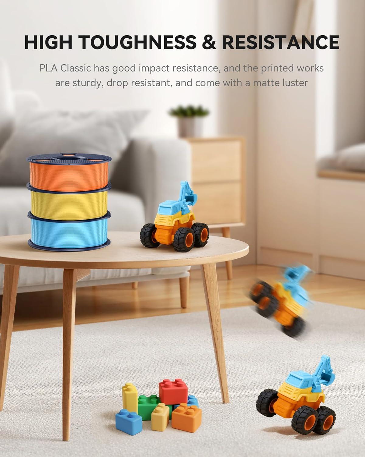 imageSUNLU High Speed PLA Classic 3D Filament 175mm600mms High Toughness PLA FilamentMatte Texture NoTanglingFit Most FDM Printers Dimensional Accuracy  002mm 1kg SpoolChocolate1000g Grey