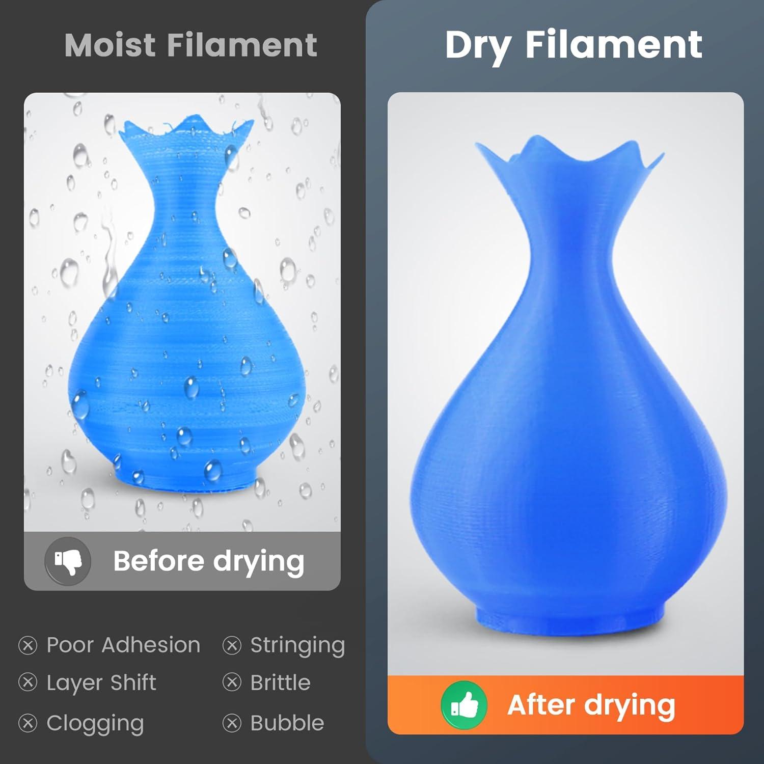 imageSUNLU Official 3D Printer Filament Dryer S4 4 Spools Capacity 3 Circulation Fans 350W PTC Heater 70 Max Temperature Power Saving Storage Mode Nylon TPU PLA PETG ABS Filament Dryer Box BlackBlack S4