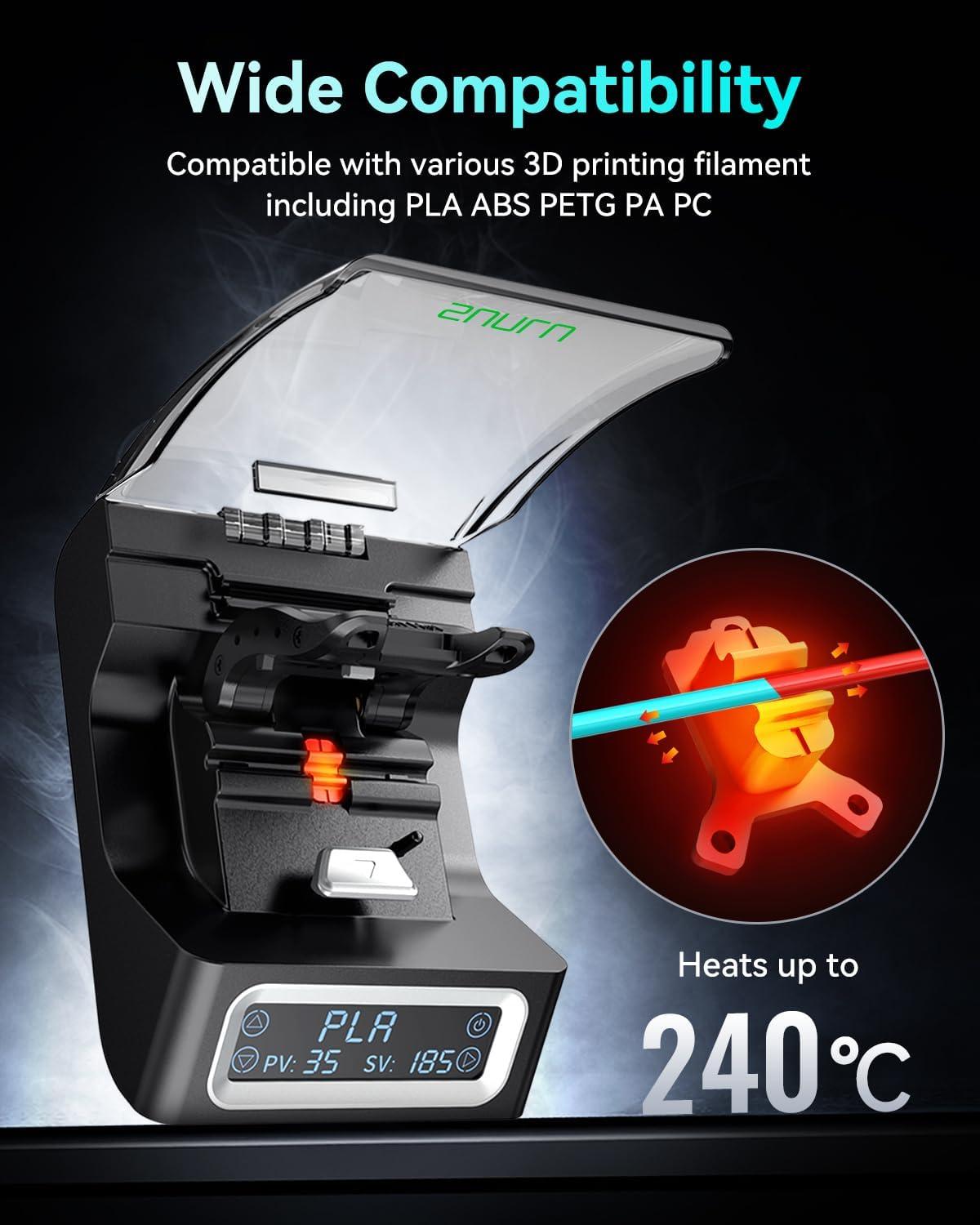 imageSUNLU Official Filament Connector 400Pcs PTFE Sleeve Filament Splicer for 3D Printer Filament 175mm Fast Heating Filament Welder Compatible with PLA PETG TPU ABS PA Nylon Easy to UseFilament Connector  400pcs Ptfe