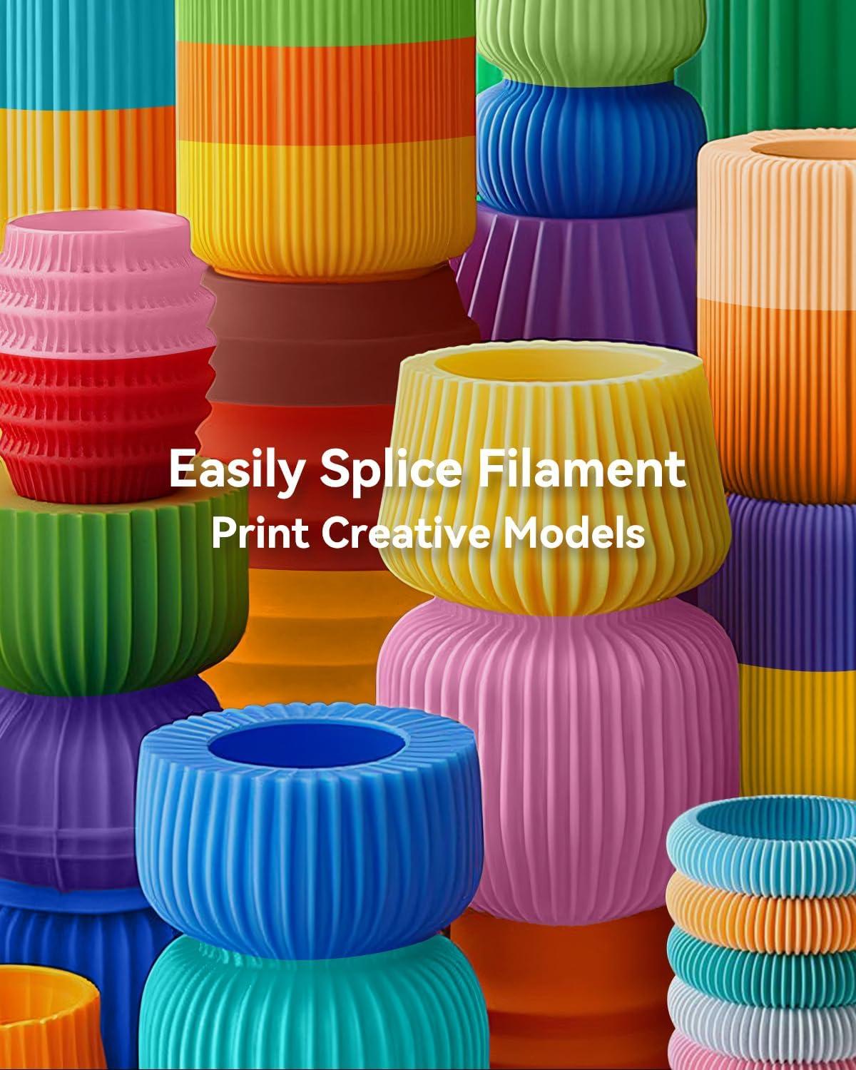 imageSUNLU Official Filament Connector 400Pcs PTFE Sleeve Filament Splicer for 3D Printer Filament 175mm Fast Heating Filament Welder Compatible with PLA PETG TPU ABS PA Nylon Easy to UseFilament Connector  400pcs Ptfe