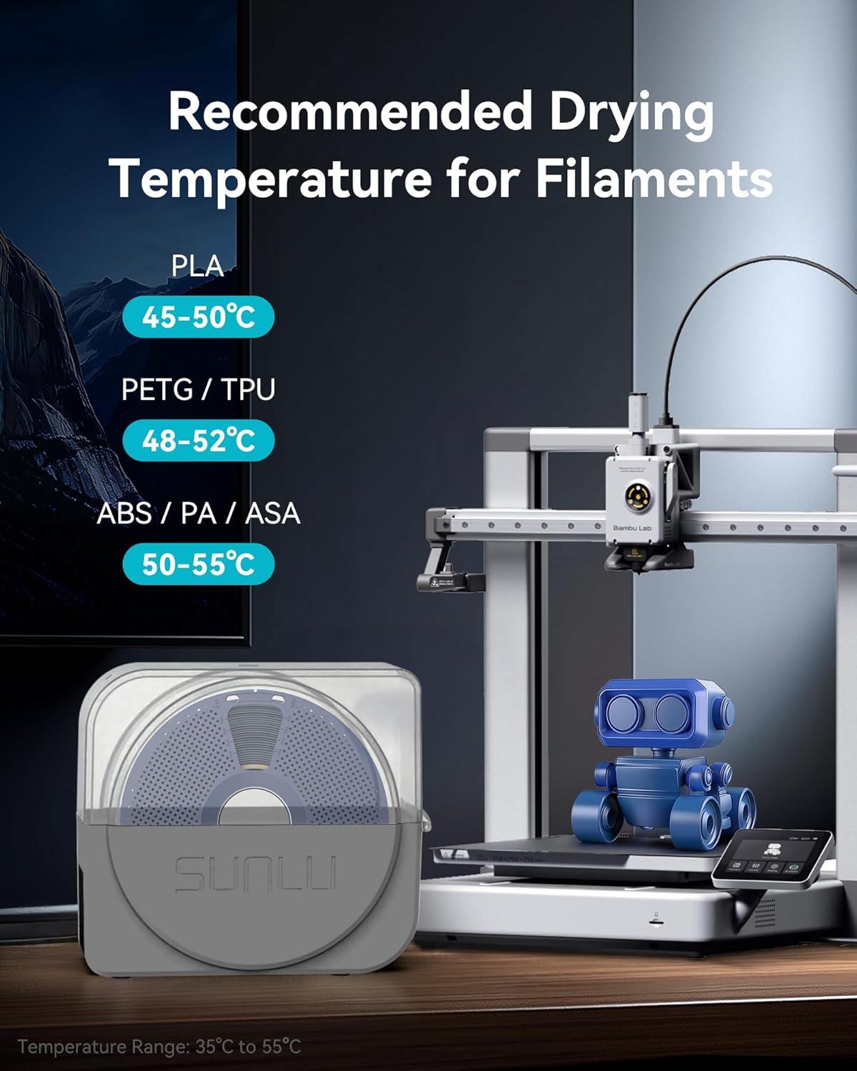 imageSUNLU Official Filament Dryer S1 Plus Builtin Circulation Fan Filament Dryer Box Storage Box for 3D Printer Filament 175 285 300 S1 Plus GreyGrey