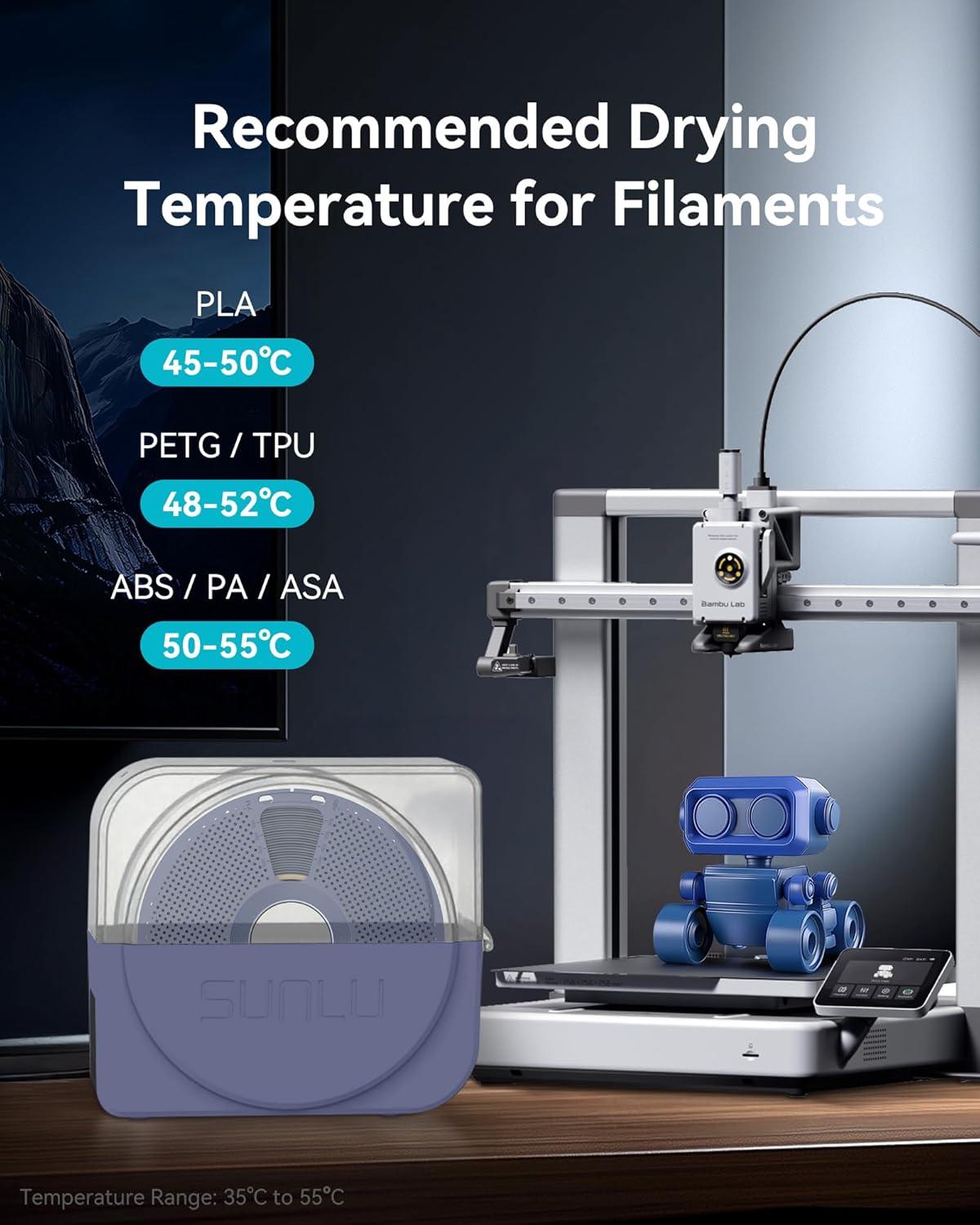 imageSUNLU Official Filament Dryer S1 Plus Builtin Circulation Fan Filament Dryer Box Storage Box for 3D Printer Filament 175 285 300 S1 Plus GreyS1 Plus Bluegrey