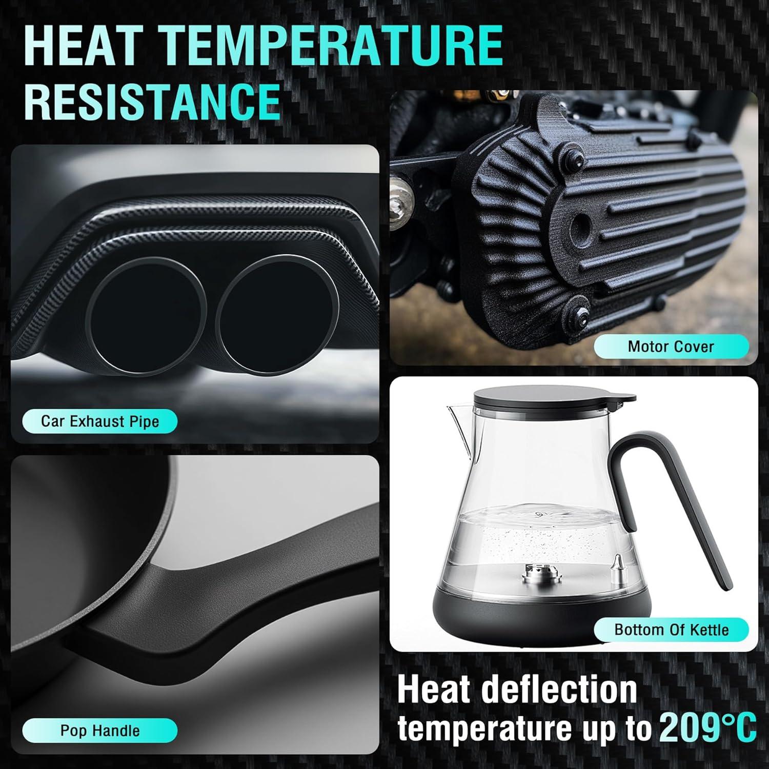 imageSUNLU PA6CF 3D Filament 500G 175mm Carbon Fiber Nylon Filament Made of 80 PA Nylon and 20 Carbon Fibers Frosted Texture 05KG Spool Black1000g Pa6cf Black