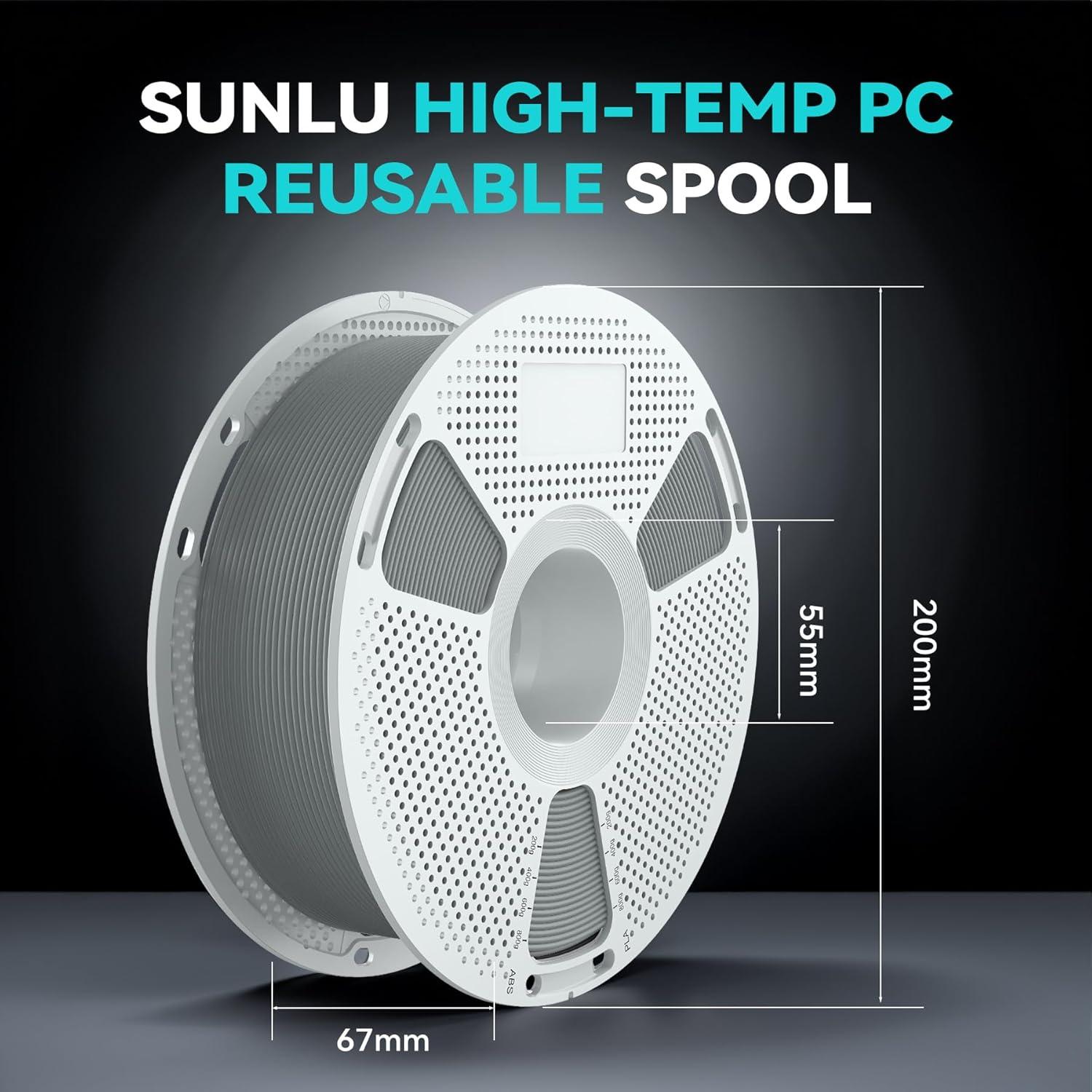 imageSUNLU PA6CF 3D Filament 500G 175mm Carbon Fiber Nylon Filament Made of 80 PA Nylon and 20 Carbon Fibers Frosted Texture 05KG Spool Black1000gpa6gf Grey