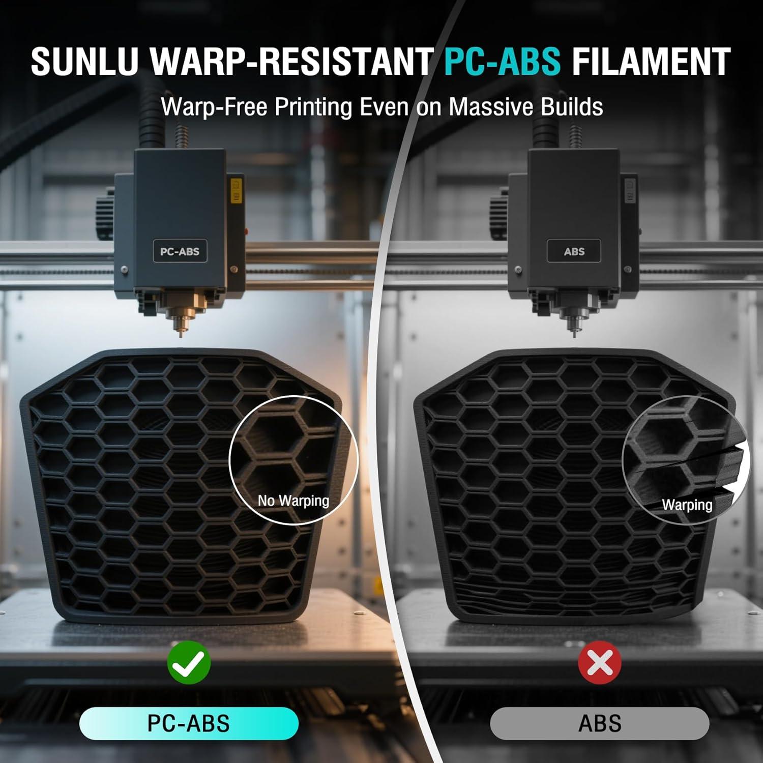 imageSUNLU PA6CF 3D Filament 500G 175mm Carbon Fiber Nylon Filament Made of 80 PA Nylon and 20 Carbon Fibers Frosted Texture 05KG Spool Black1kg Pcabs White