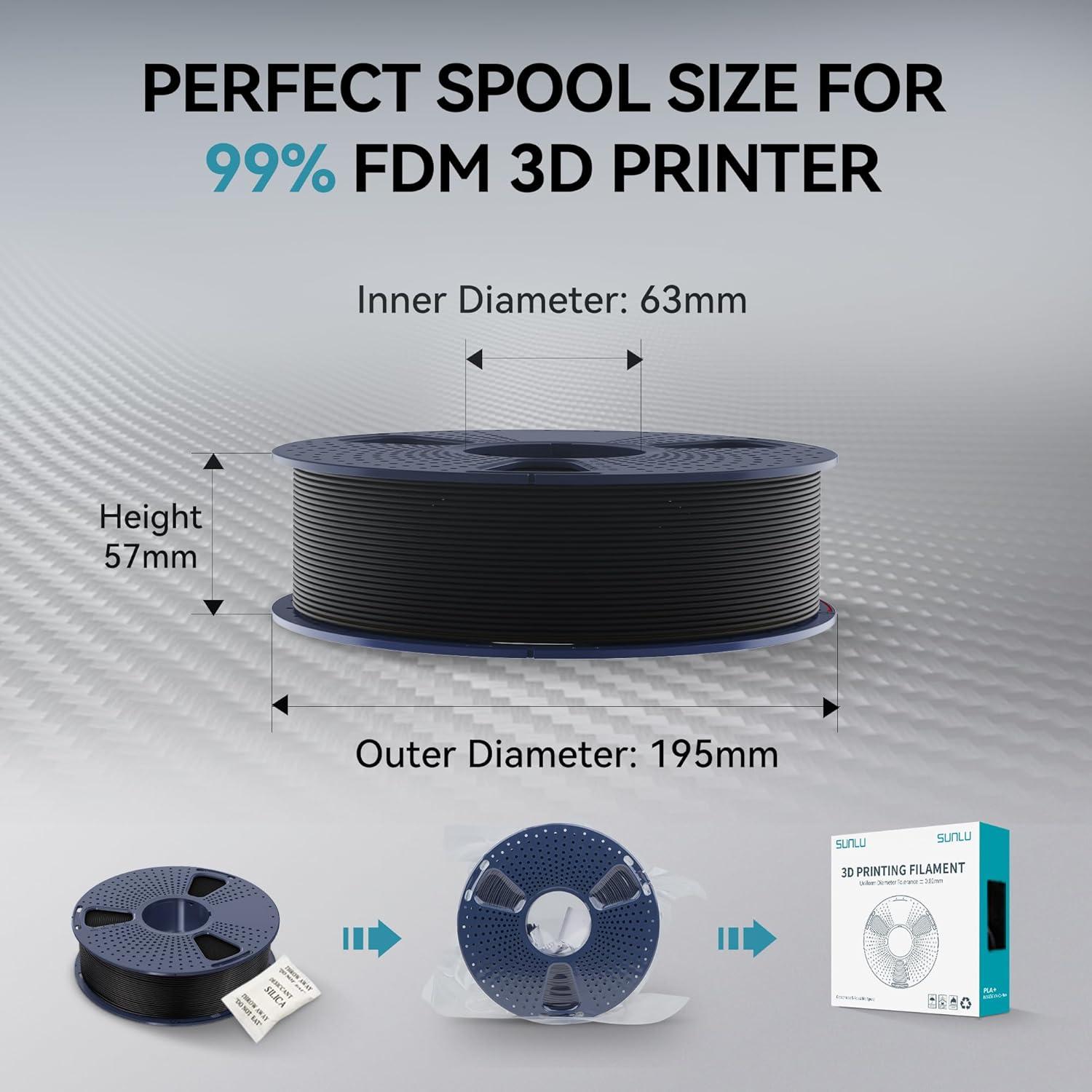 imageSUNLU PETG Filament 175mmStrong 3D Printer FilamentUltraLow StringingExceptional Layer Adhesion ampamp High ToughnessDimensional Accuracy  002 mmFit Most FDM 3D Printers1kg SpoolBlackStrong Carbon Fiber Petg