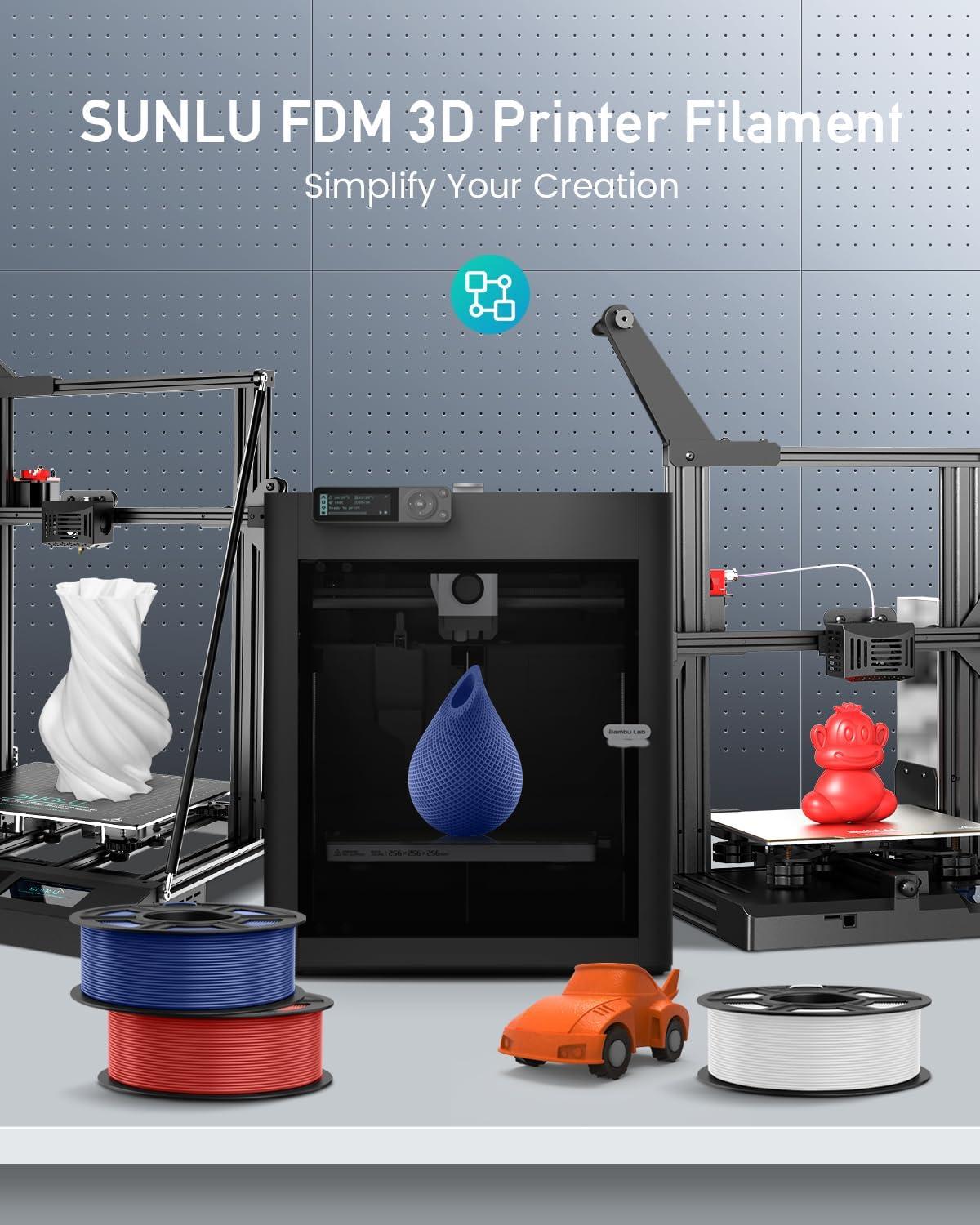 imageSUNLU PETG Filament 175mmStrong 3D Printer FilamentUltraLow StringingExceptional Layer Adhesion ampamp High ToughnessDimensional Accuracy  002 mmFit Most FDM 3D Printers1kg SpoolBlackLarge Spool5kg Black