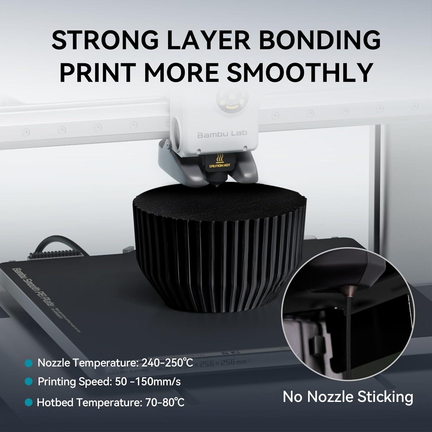 imageSUNLU PETG Filament 175mmStrong 3D Printer FilamentUltraLow StringingExceptional Layer Adhesion ampamp High ToughnessDimensional Accuracy  002 mmFit Most FDM 3D Printers1kg SpoolBlackStrong Carbon Fiber Petg