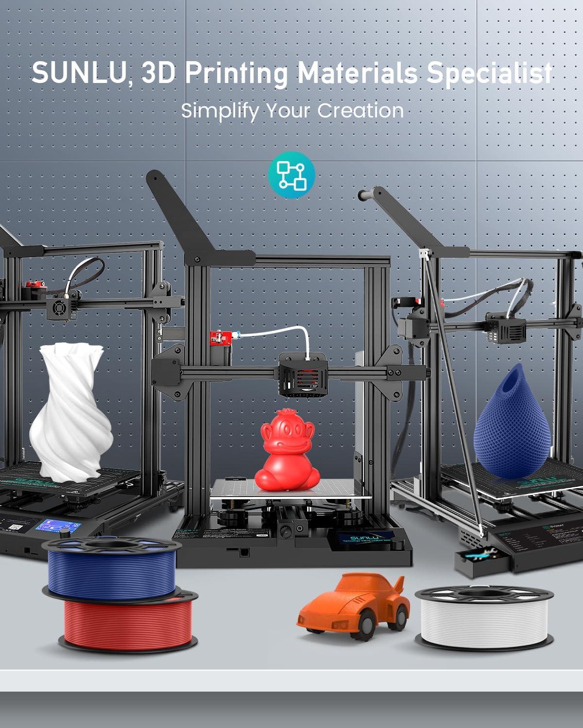 imageSUNLU PETG Filament 175mmStrong 3D Printer FilamentUltraLow StringingExceptional Layer Adhesion ampamp High ToughnessDimensional Accuracy  002 mmFit Most FDM 3D Printers1kg SpoolBlackBundle 8 Colorsclear Series