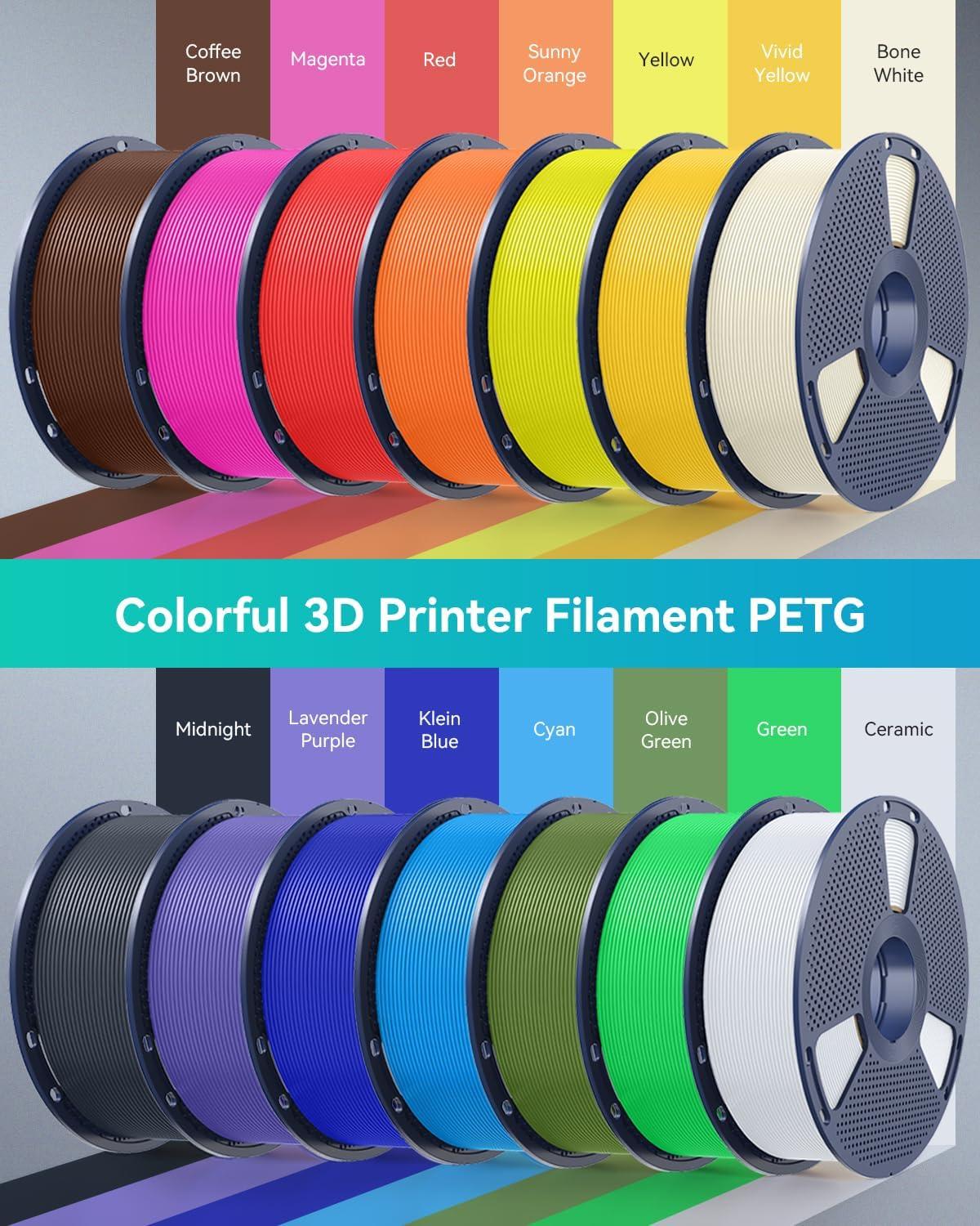 imageSUNLU PETG Filament 175mmStrong 3D Printer FilamentUltraLow StringingExceptional Layer Adhesion ampamp High ToughnessDimensional Accuracy  002 mmFit Most FDM 3D Printers1kg SpoolBlack1000g Midnight