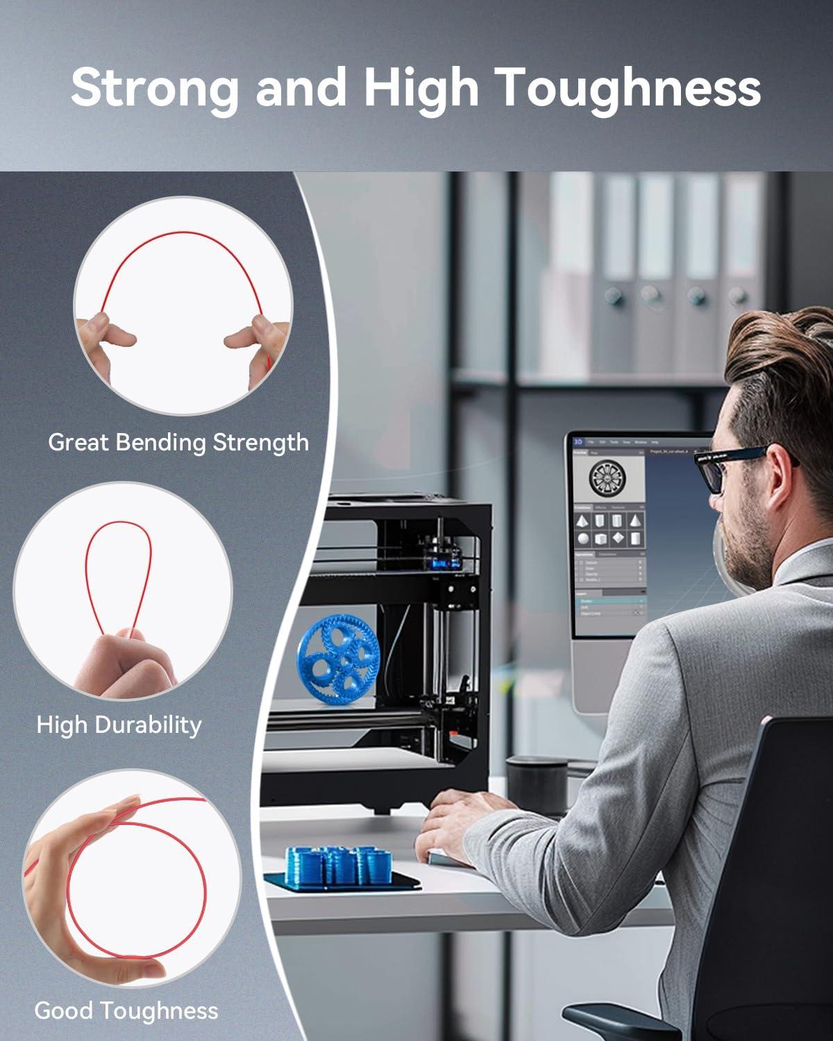 imageSUNLU PETG Filament 175mmStrong 3D Printer FilamentUltraLow StringingExceptional Layer Adhesion ampamp High ToughnessDimensional Accuracy  002 mmFit Most FDM 3D Printers1kg SpoolBlack4000g Blackblackblackblack