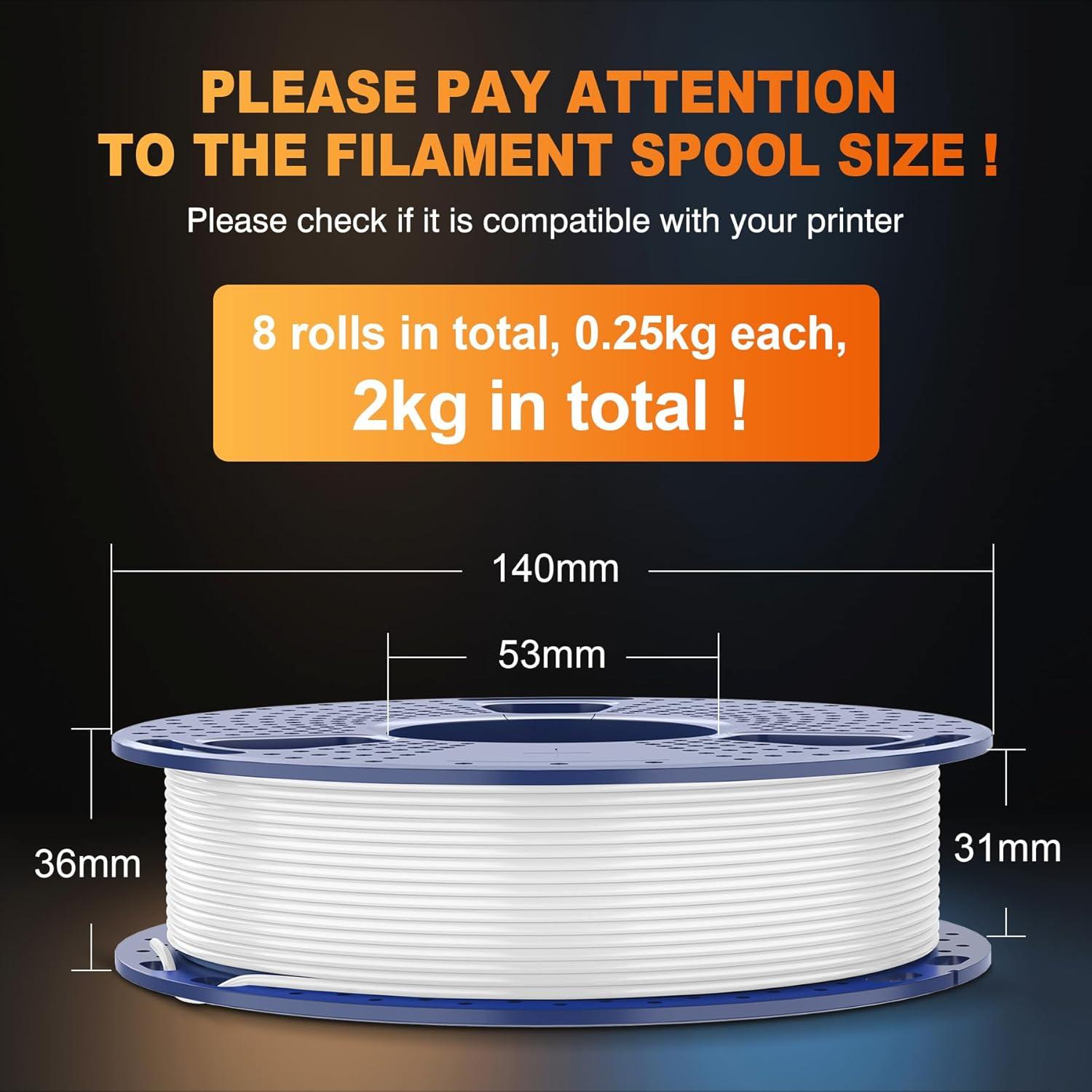 imageSUNLU PETG Filament 175mmStrong 3D Printer FilamentUltraLow StringingExceptional Layer Adhesion ampamp High ToughnessDimensional Accuracy  002 mmFit Most FDM 3D Printers1kg SpoolBlackBundle 8 Colorsblackwhiteblueredgreenorangeyellowpink