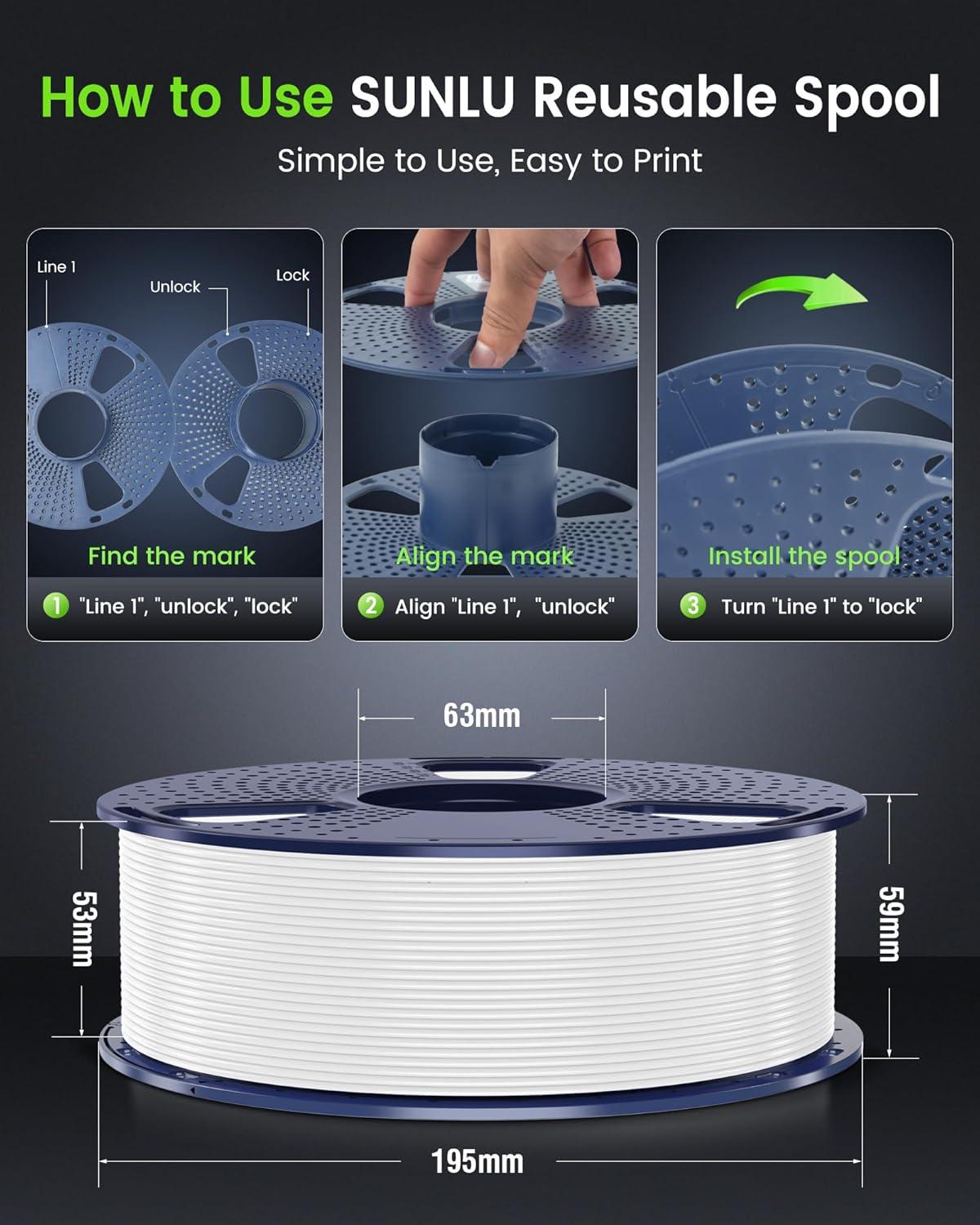 imageSUNLU PETG Filament 175mmStrong 3D Printer FilamentUltraLow StringingExceptional Layer Adhesion ampamp High ToughnessDimensional Accuracy  002 mmFit Most FDM 3D Printers1kg SpoolBlack1000g White