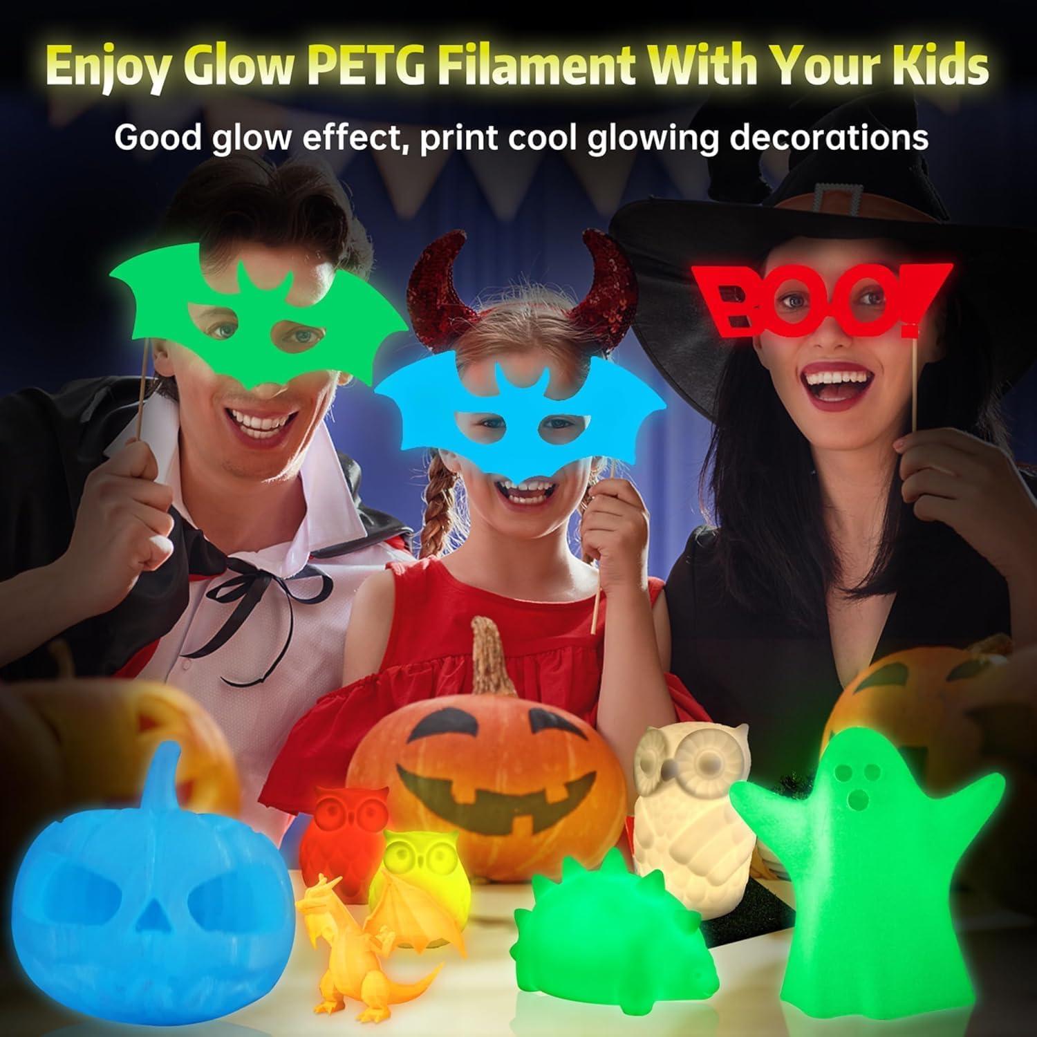 imageSUNLU PETG Filament 175mmStrong 3D Printer FilamentUltraLow StringingExceptional Layer Adhesion ampamp High ToughnessDimensional Accuracy  002 mmFit Most FDM 3D Printers1kg SpoolBlackPetg Glow in the Darkyellow to Glow Yellow