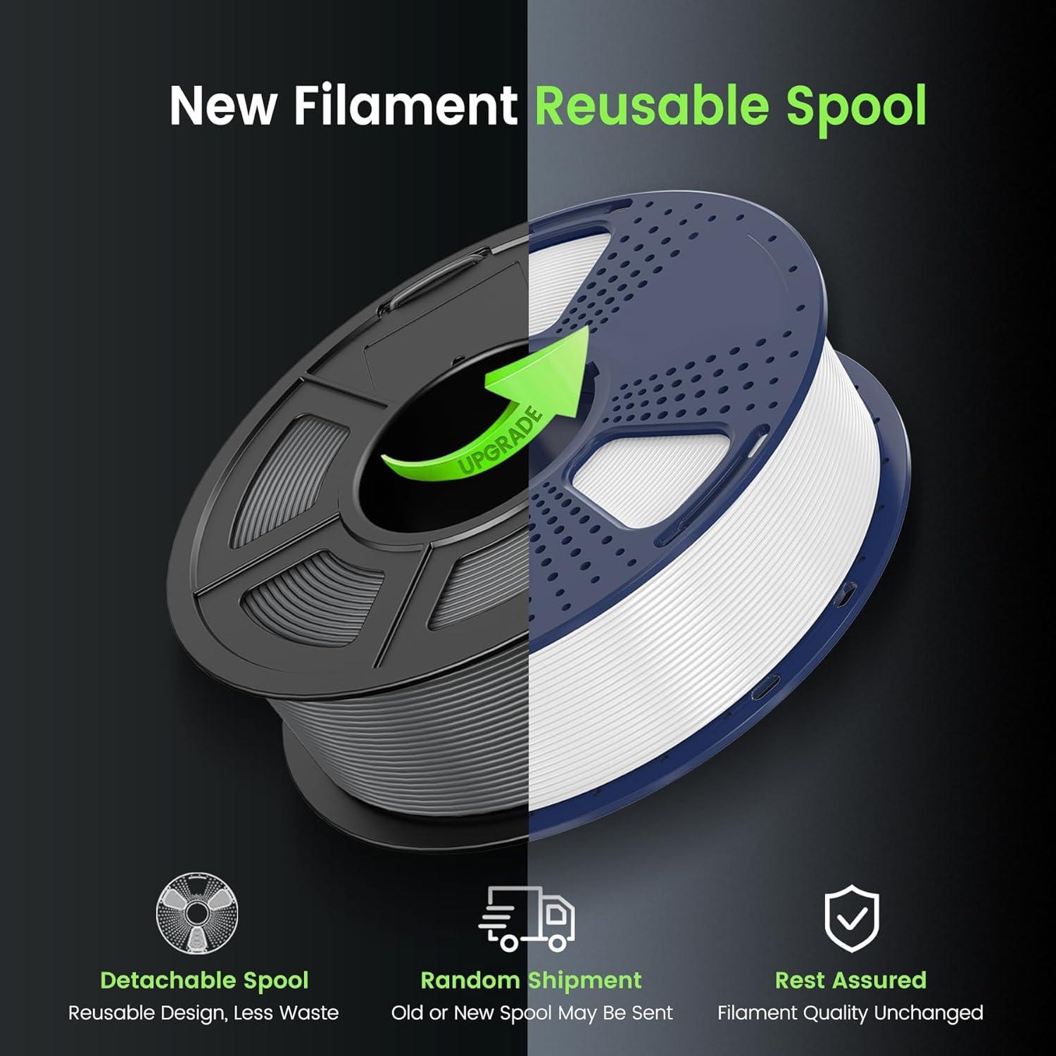 imageSUNLU PETG Filament 175mmStrong 3D Printer FilamentUltraLow StringingExceptional Layer Adhesion ampamp High ToughnessDimensional Accuracy  002 mmFit Most FDM 3D Printers1kg SpoolBlackPetg Glow in the Darkwhite to Glow Green