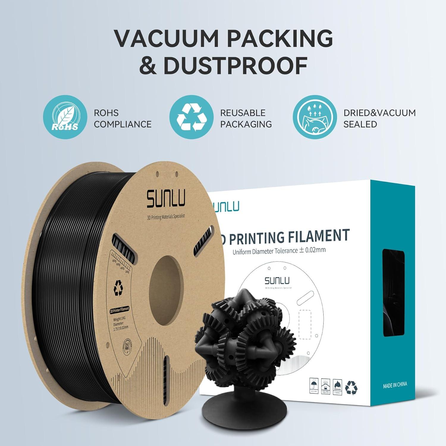 imageSUNLU PLA Filament 175mm 3D Printer Filament 175mm 002mm Fit Most FDM 3D Printer 1KG Cardboard Spool Blue