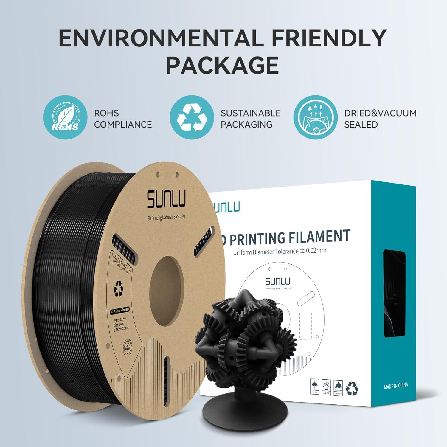 imageSUNLU PLA Filament 175mm 3D Printer Filament 175mm 002mm Fit Most FDM 3D Printer 1KG Cardboard Spool Orange