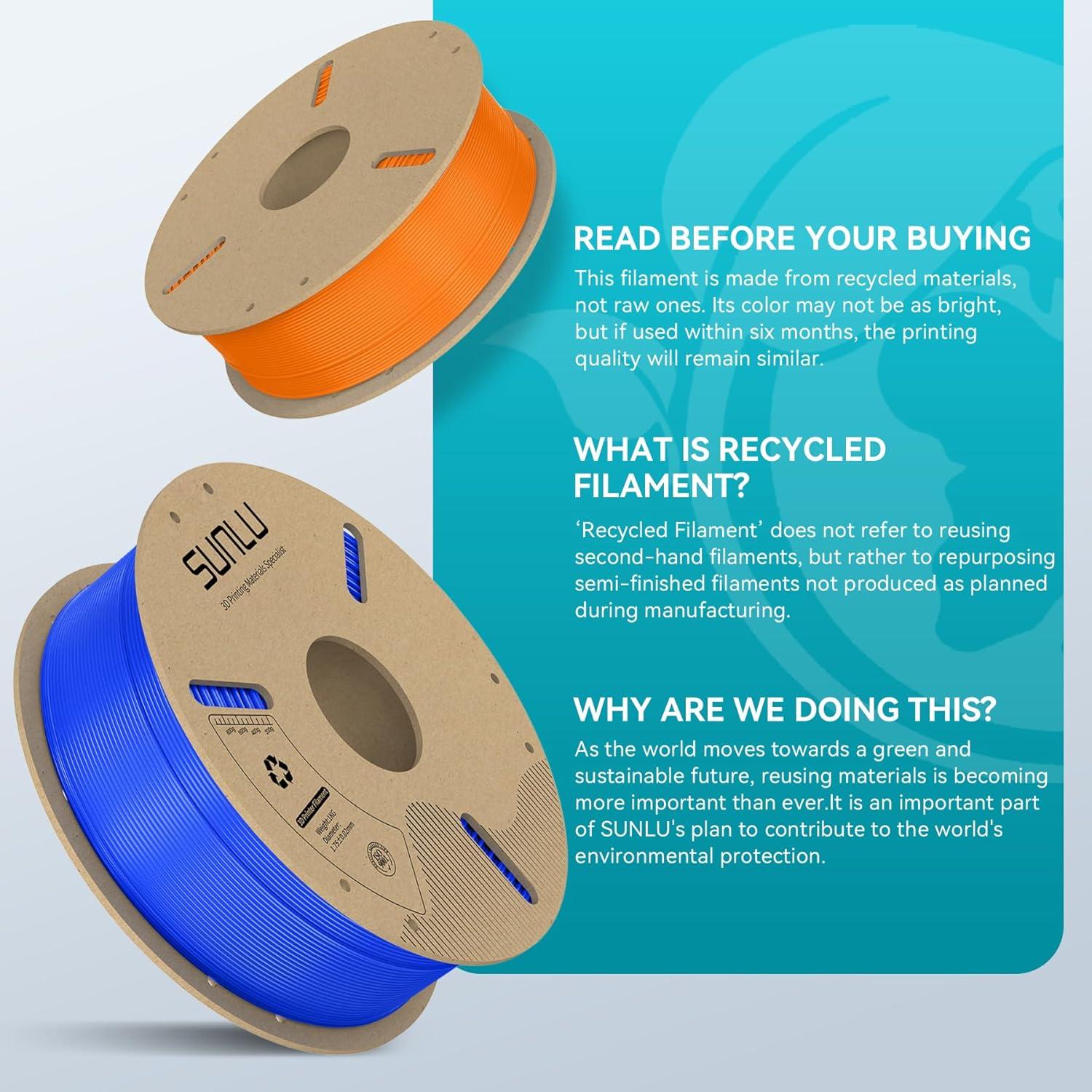 imageSUNLU PLA Filament 175mm 3D Printer Filament 175mm 002mm Fit Most FDM 3D Printer 1KG Cardboard Spool Orange